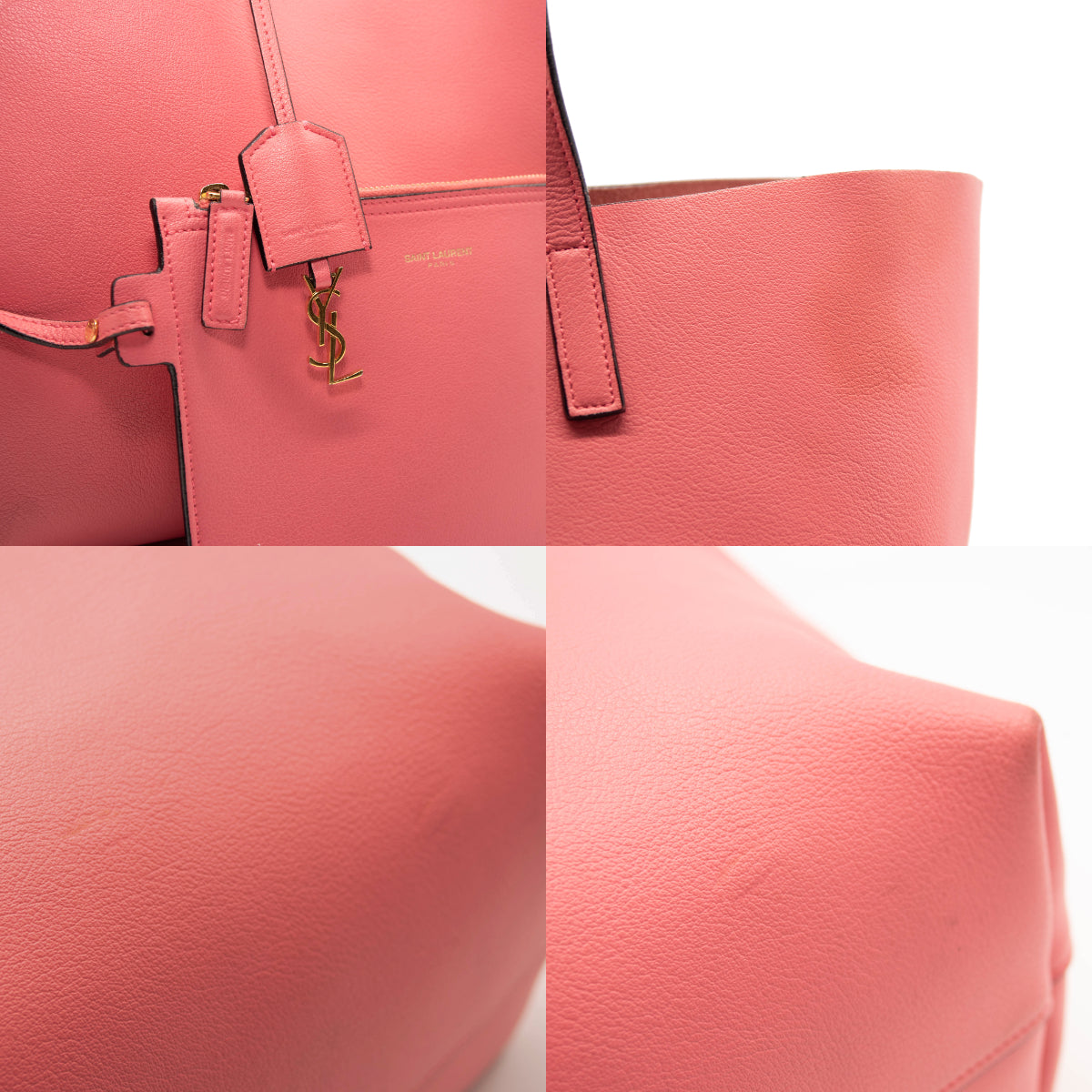 Saint Laurent Calfskin Large Shopping Tote Pink