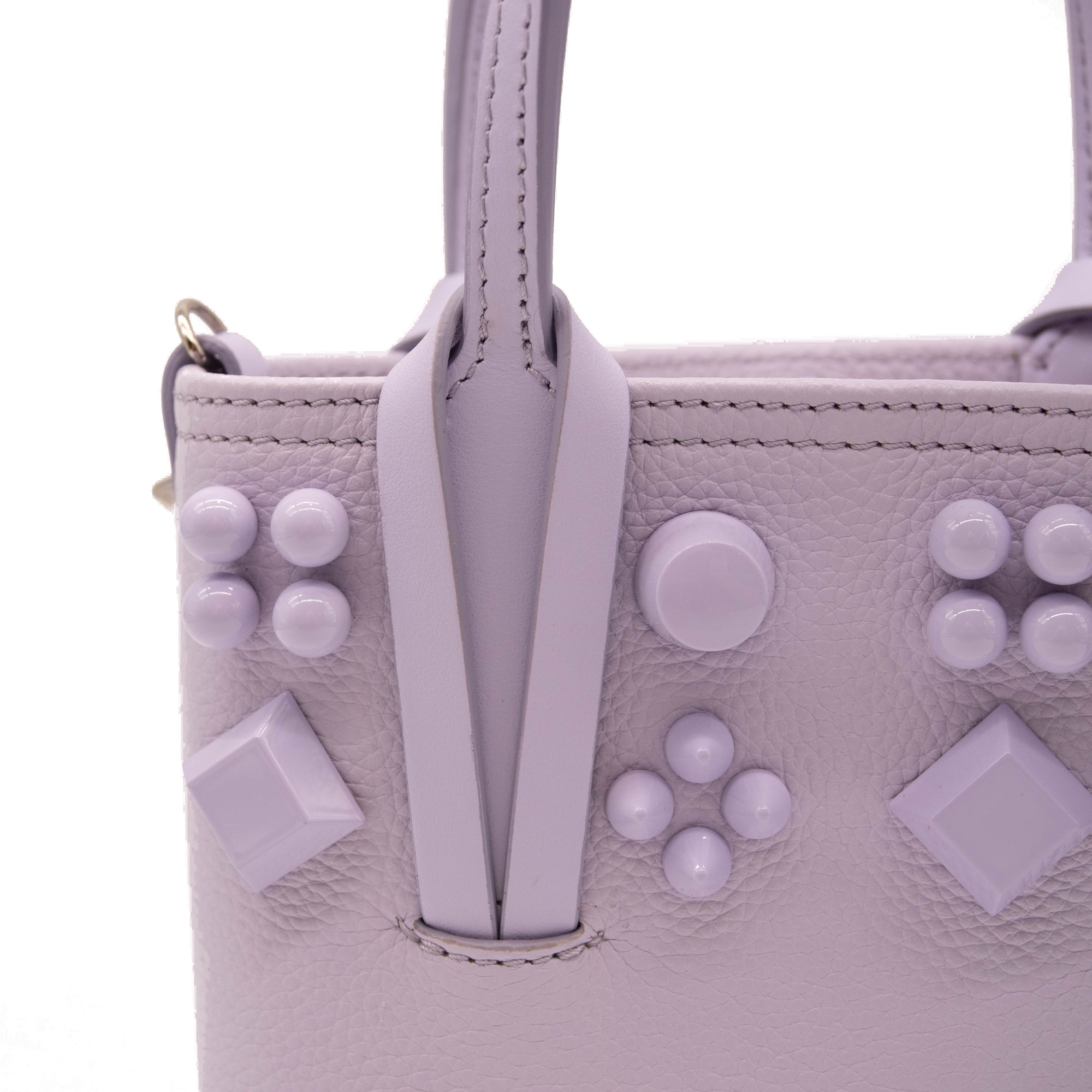 Christian Louboutin Mini Cabata North/South Leather Tote Purple