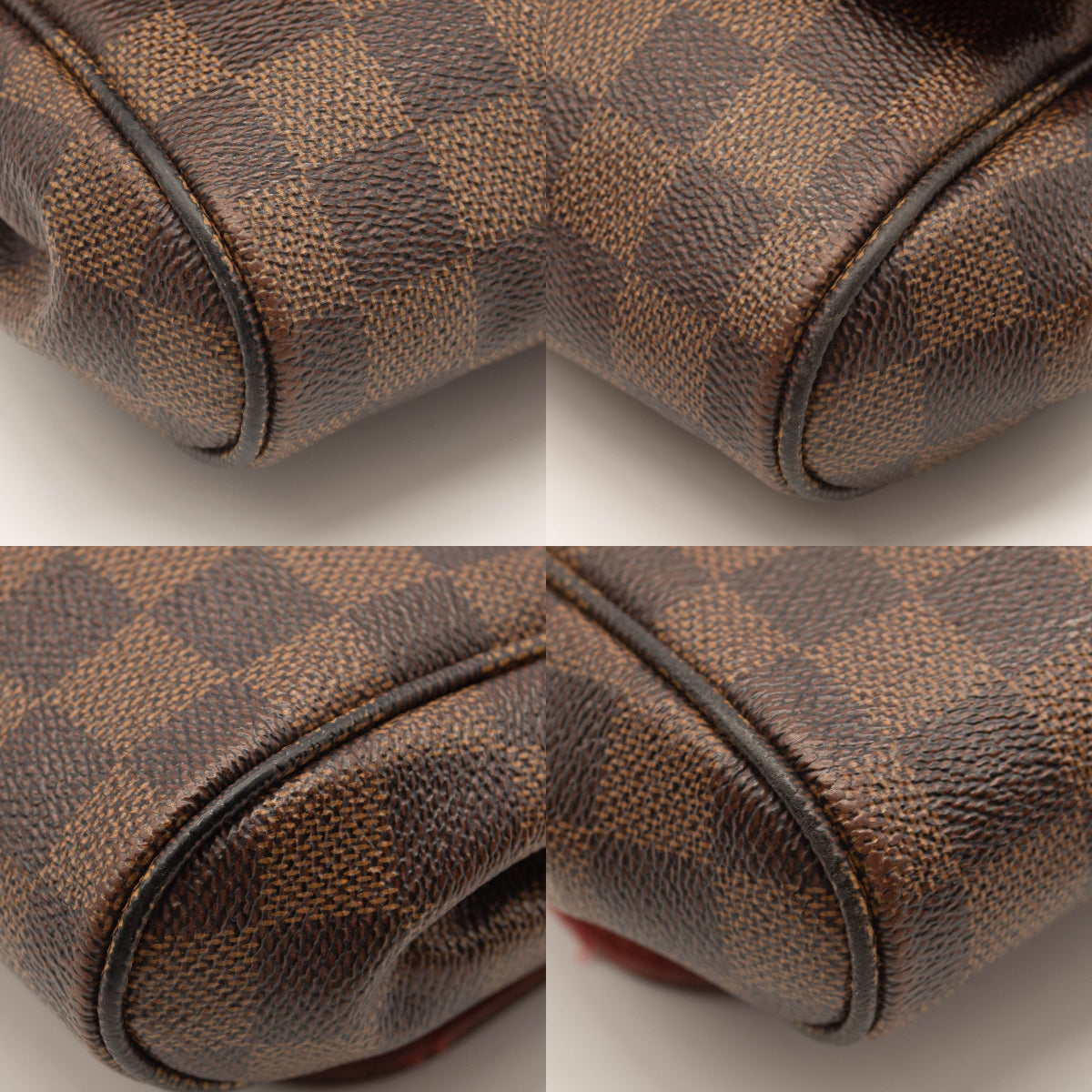 Louis Vuitton Red Leather And Ebene Monogram Coated Canvas All-In