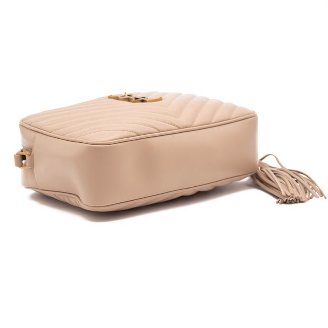 NEW SAINT LAURENT Calfskin Matelasse Monogram Lou Camera Bag in Dark Beige