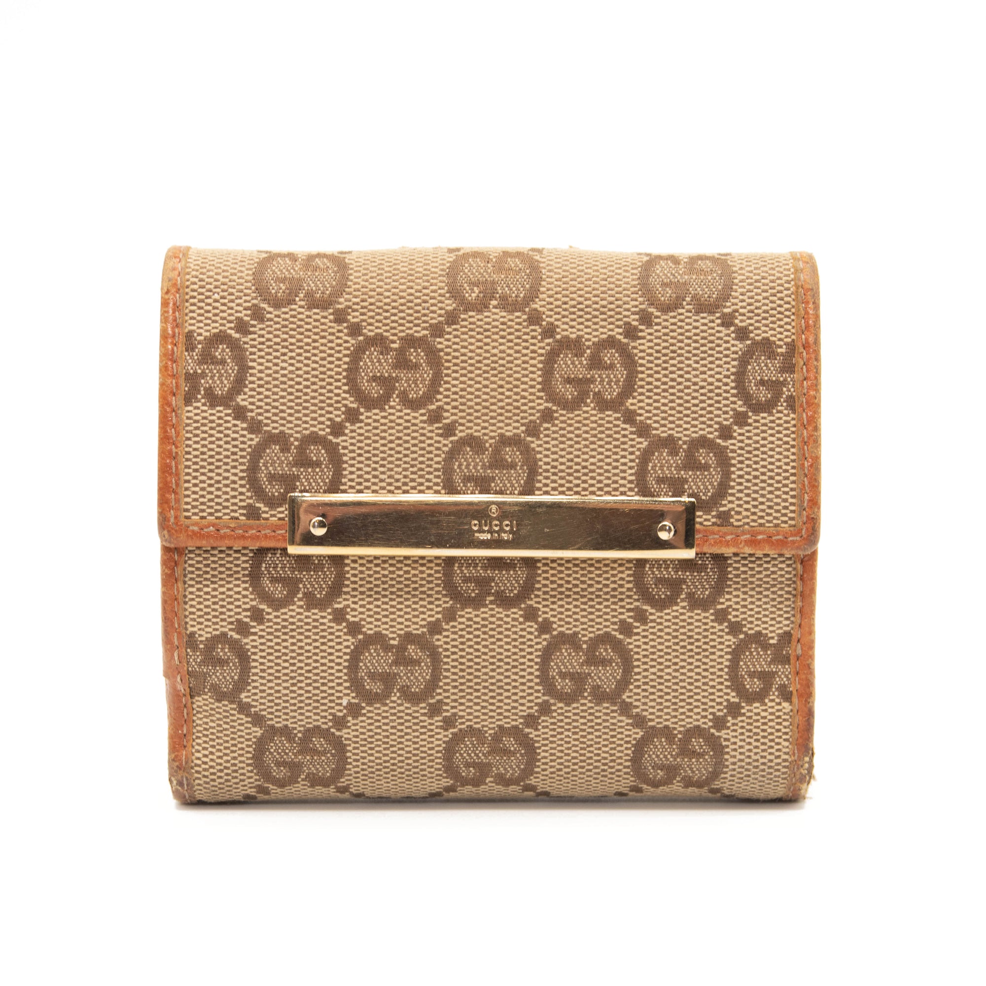 kan opfattes Alternativ magasin Gucci Orange/Beige/Ebony GG Canvas and Leather French Flap Wallet -  MyDesignerly
