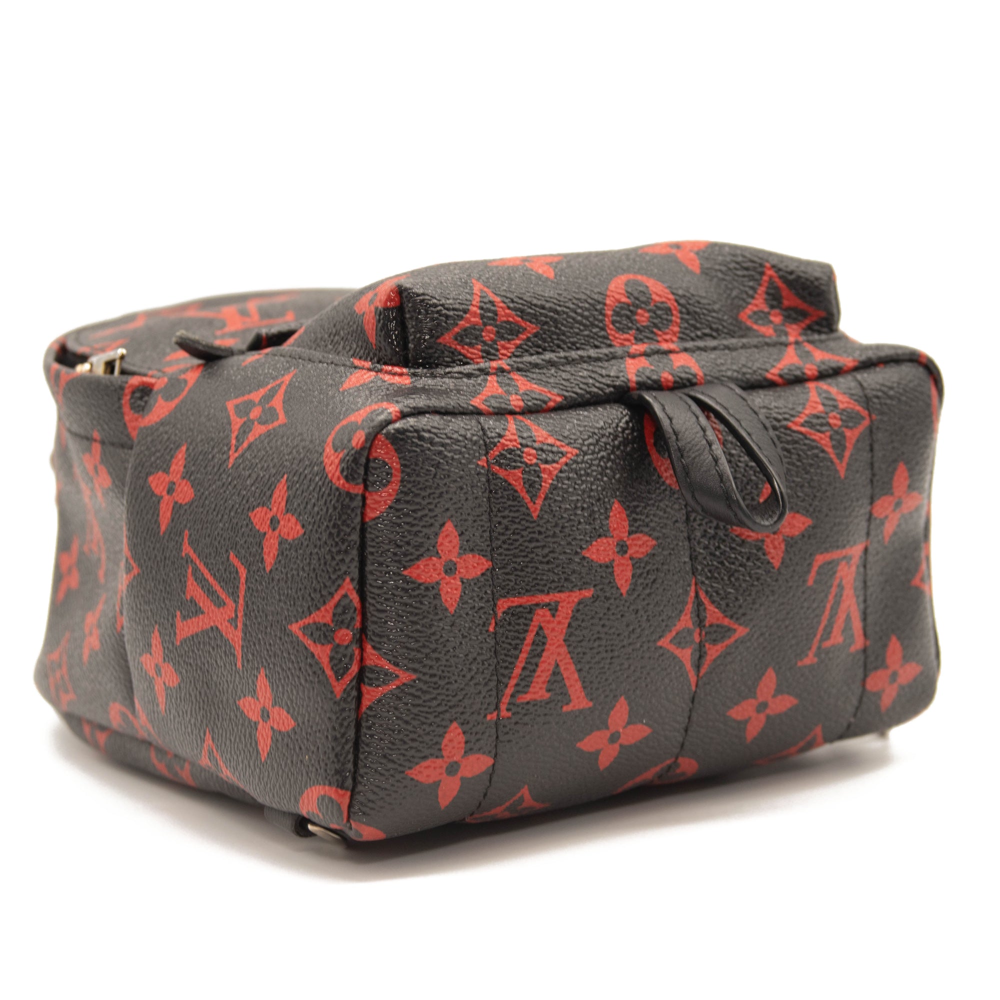 louis vuitton backpack palm springs monogram infrarouge pm black red LOUIS VUITTON Monogram Infrarouge Palm Springs Backpack Mini