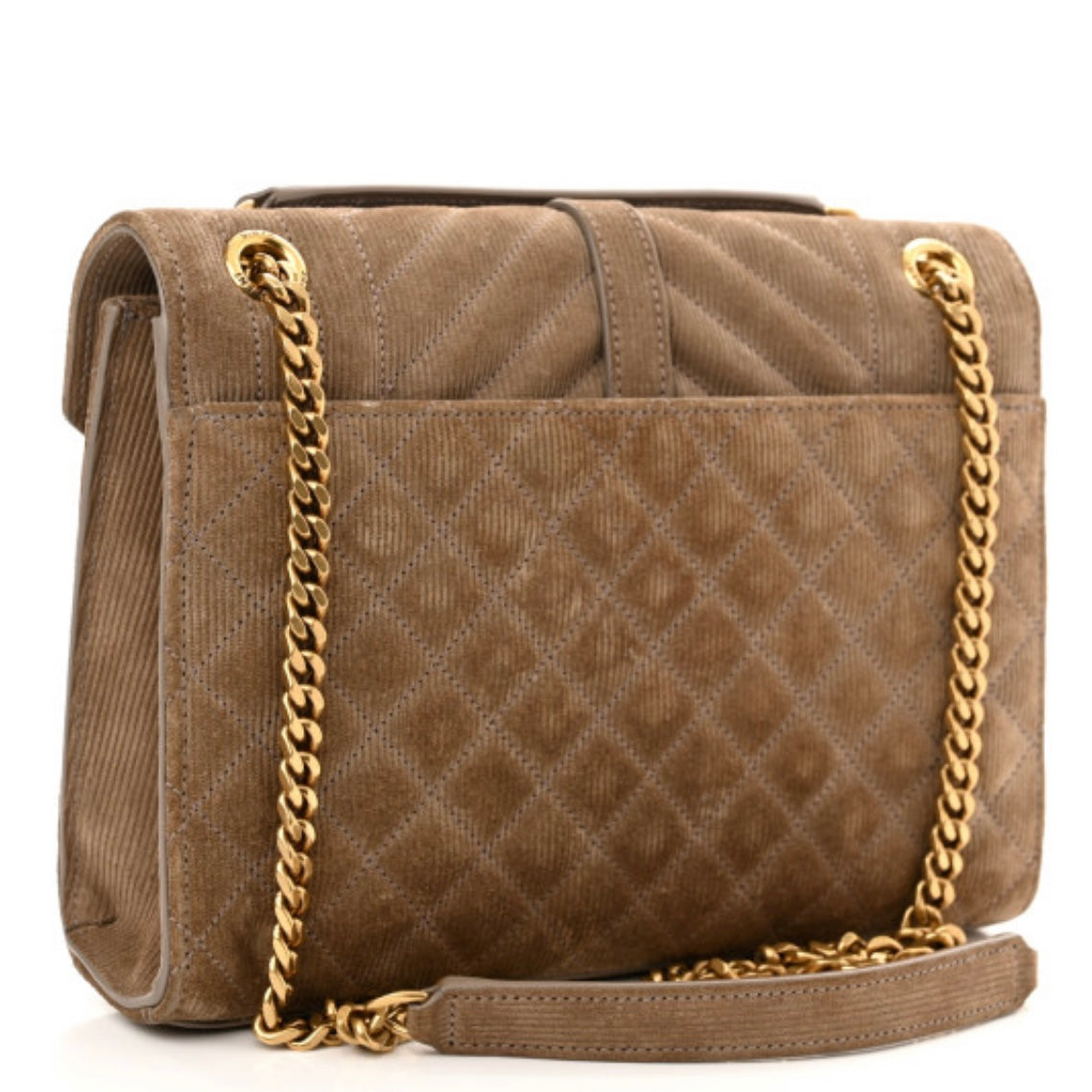 Saint Mixed Matelasse Triquilt Medium Monogram Satchel Beige