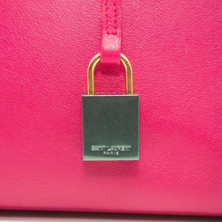 Saint Laurent Calfskin Nano Sac De Jour Lipstick Fuchsia
