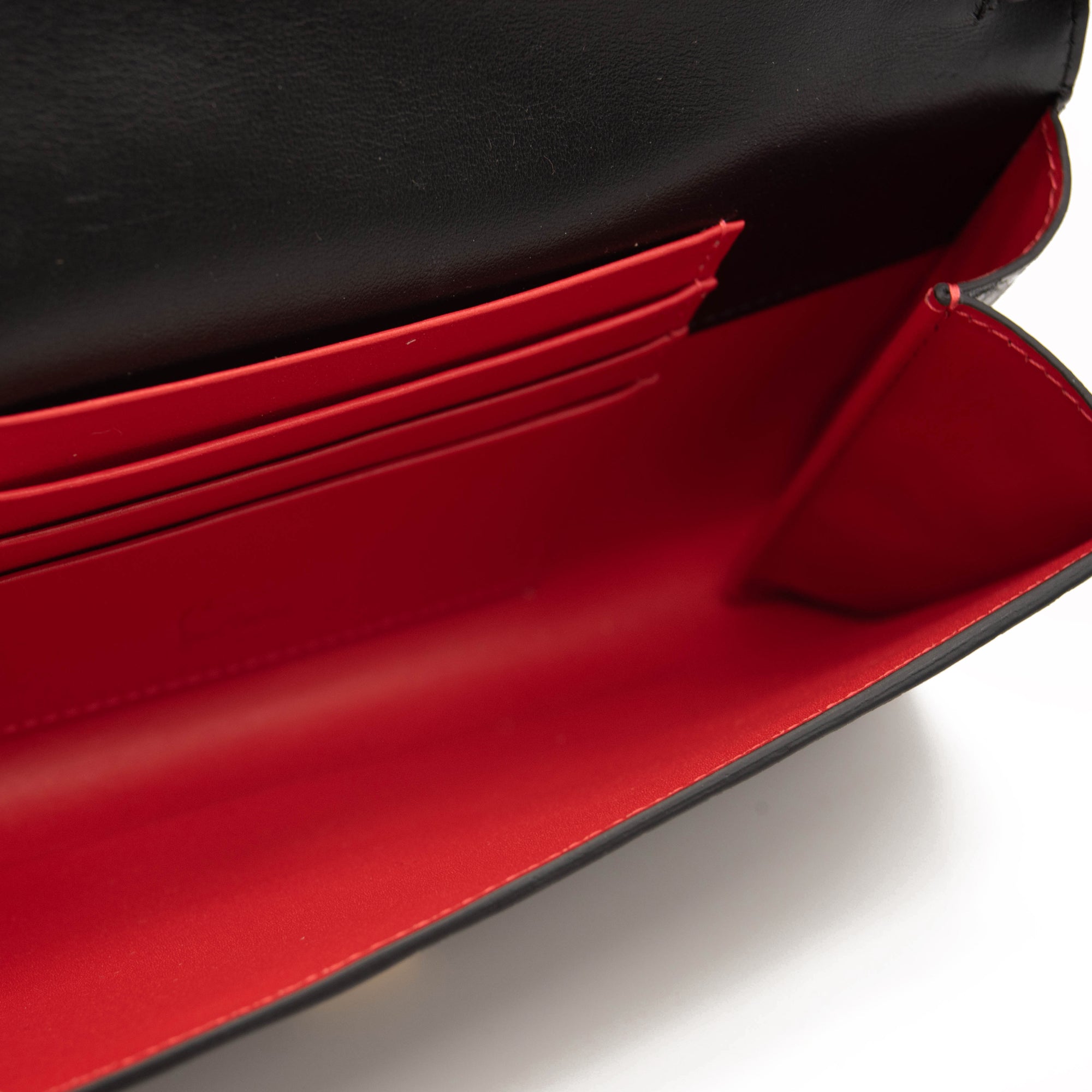 Christian Louboutin Belt Elisa Embossed Black Leather Messenger Bag