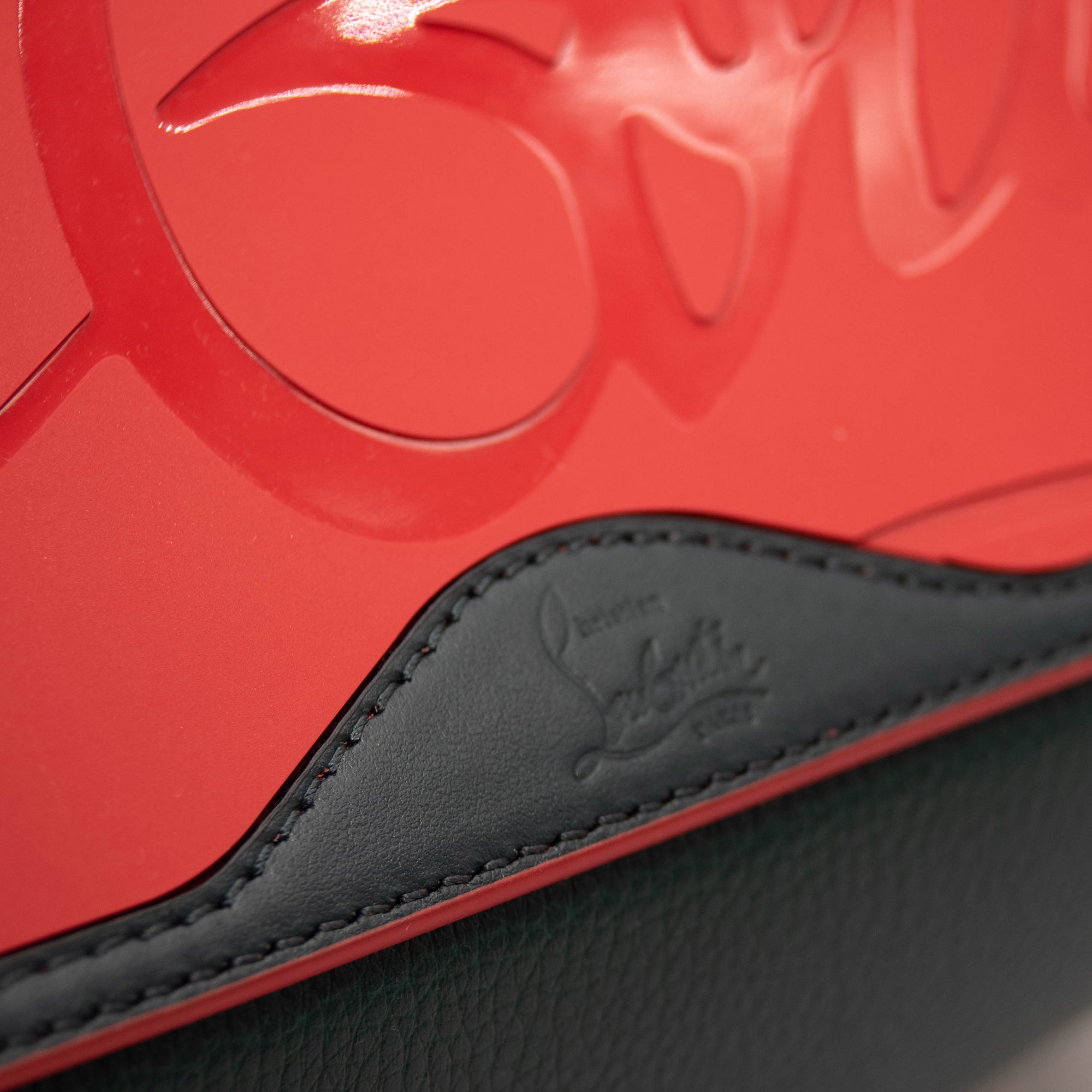 Christian Louboutin Small Cabata Studded Leather Green Tote VOSGES/ GOLD