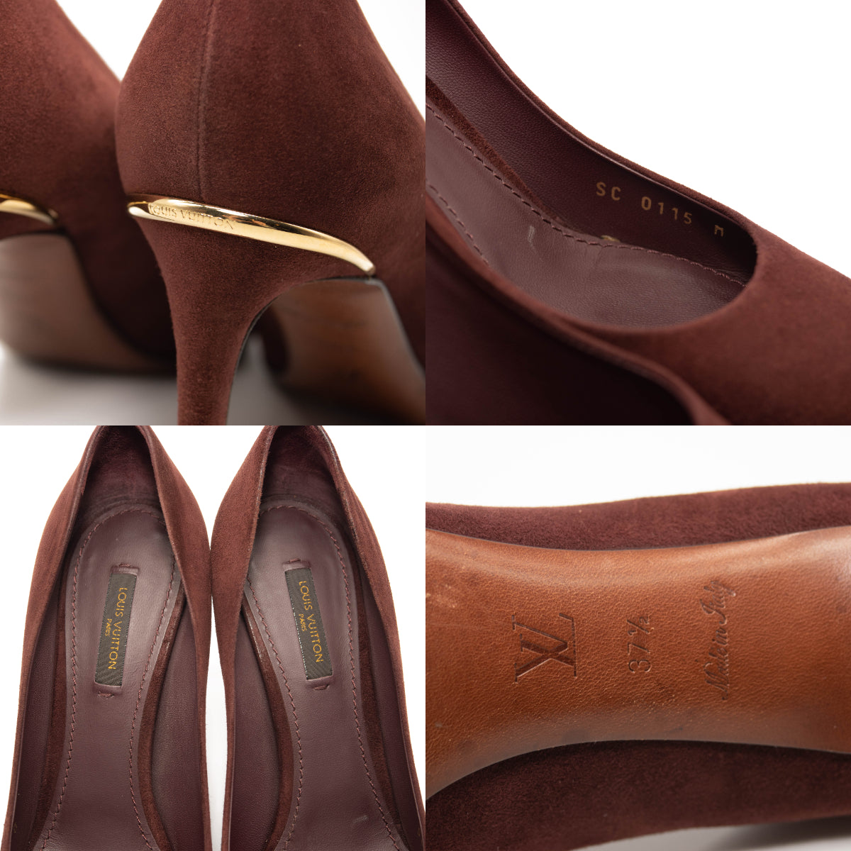 Louis Vuitton Suede Eyeline Pumps 37.5 Amarante