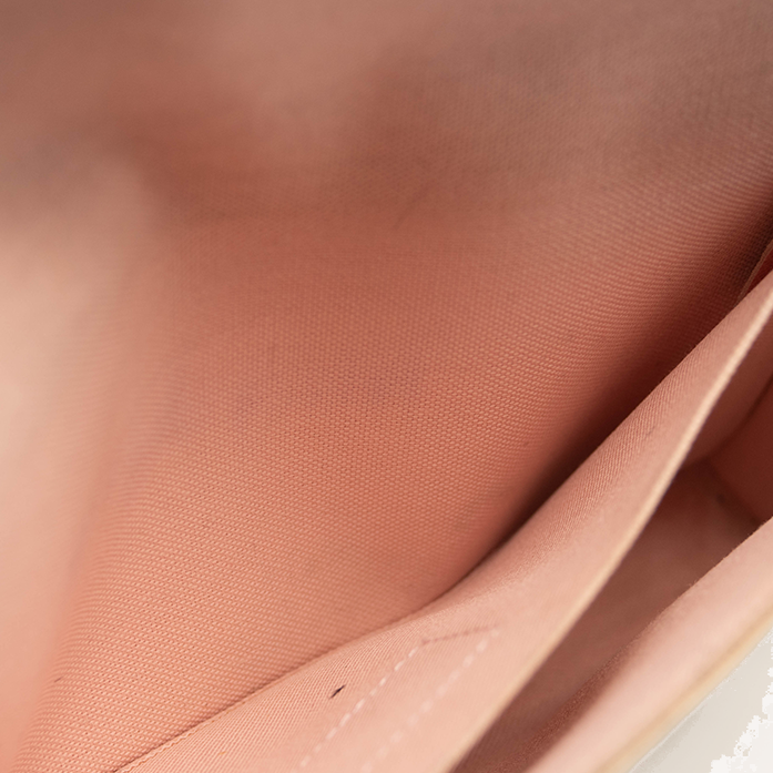 LOUIS VUITTON Damier Azur Pochette Felicie Chain Wallet Rose Ballerine