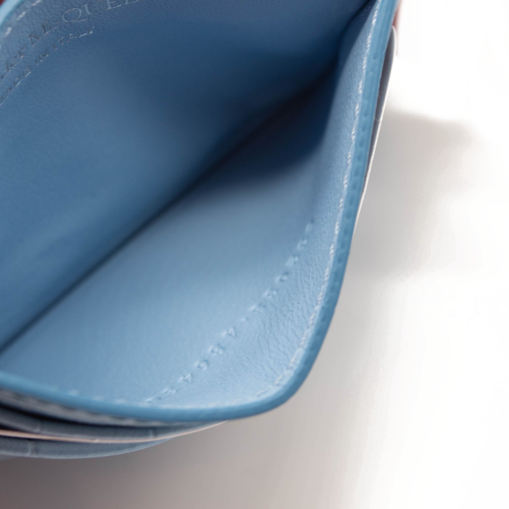 NEW Alexander McQueen Skull Card Holder Blue