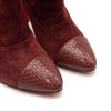 Christian Louboutin Me In The 90s Maroon Suede Snake High Heel Ankle Booties 37.5