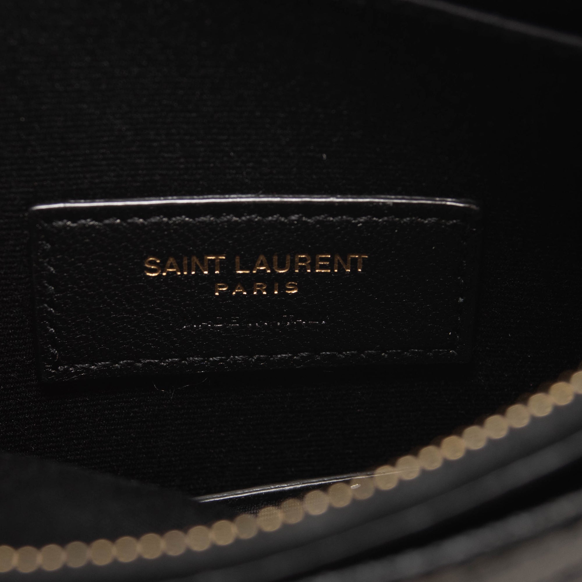 Saint Laurent Grain De Poudre Chevron Monogram Bill Pouch Black YSL
