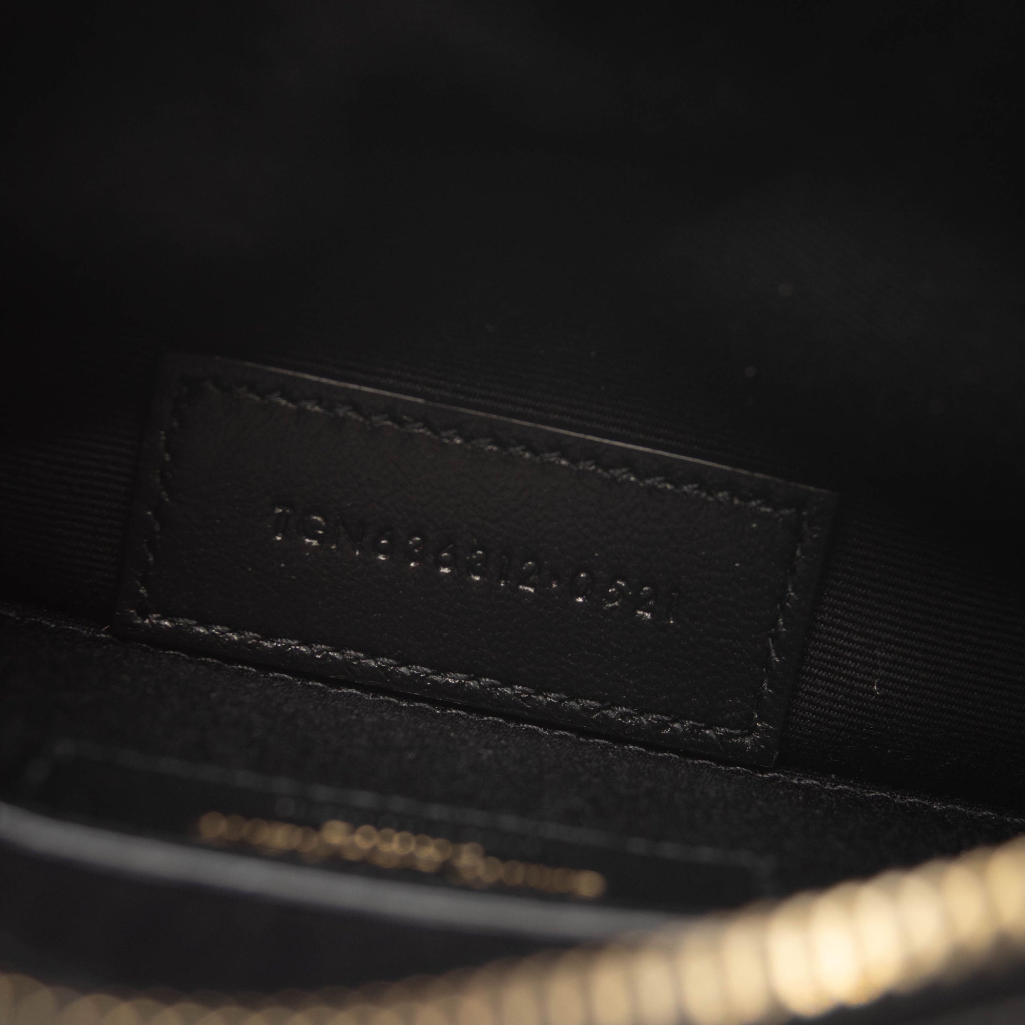 Saint Laurent Grain De Poudre Chevron Monogram Bill Pouch Black YSL