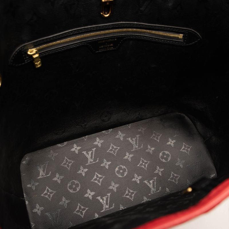 LOUIS VUITTON X UF Tufted Monogram Neverfull MM in Black and Red