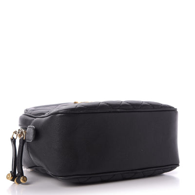 Chanel Calfskin Quilted CC Small Vanity Case Black