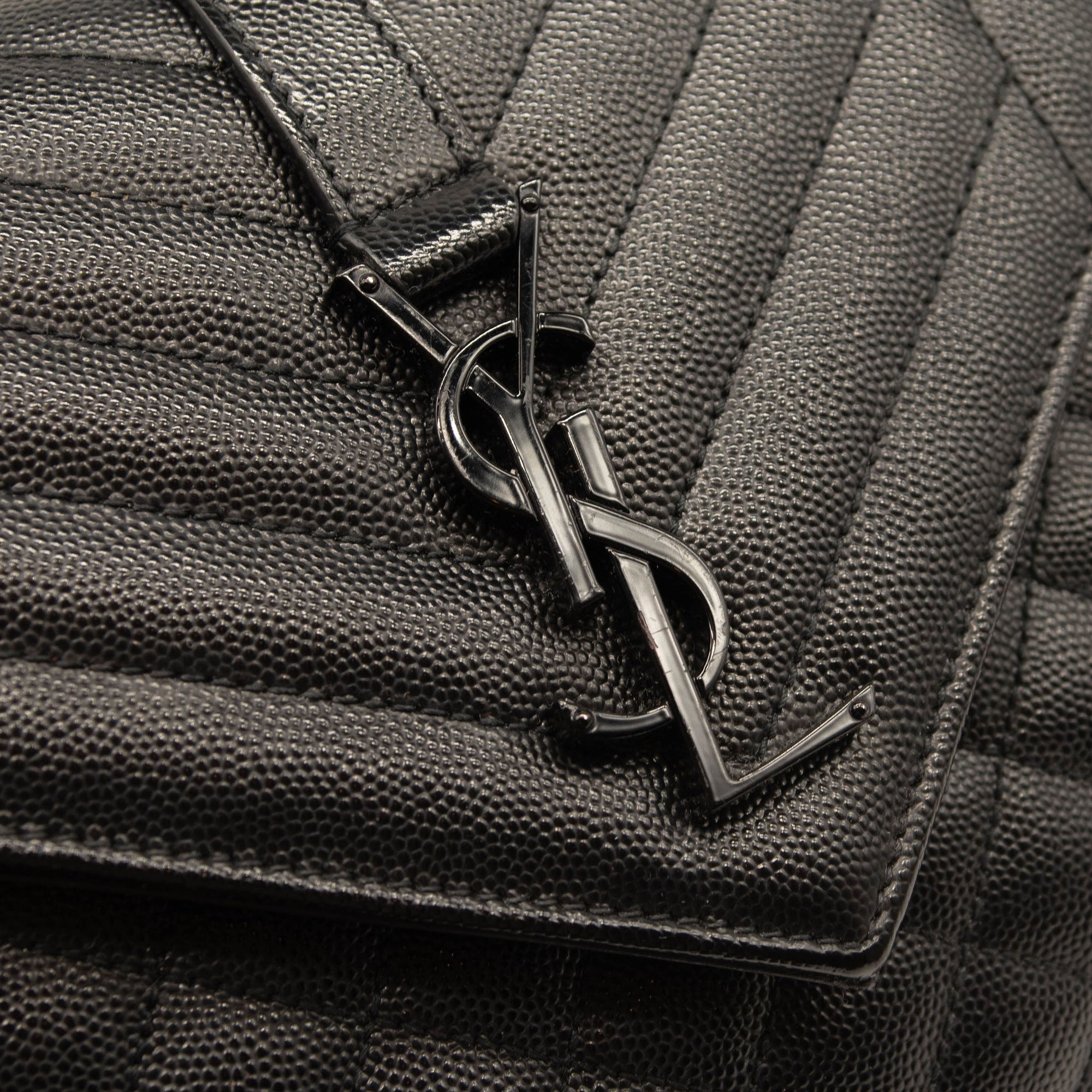 Saint Laurent Medium Triquilt Envelope Chain Shoulder Bag