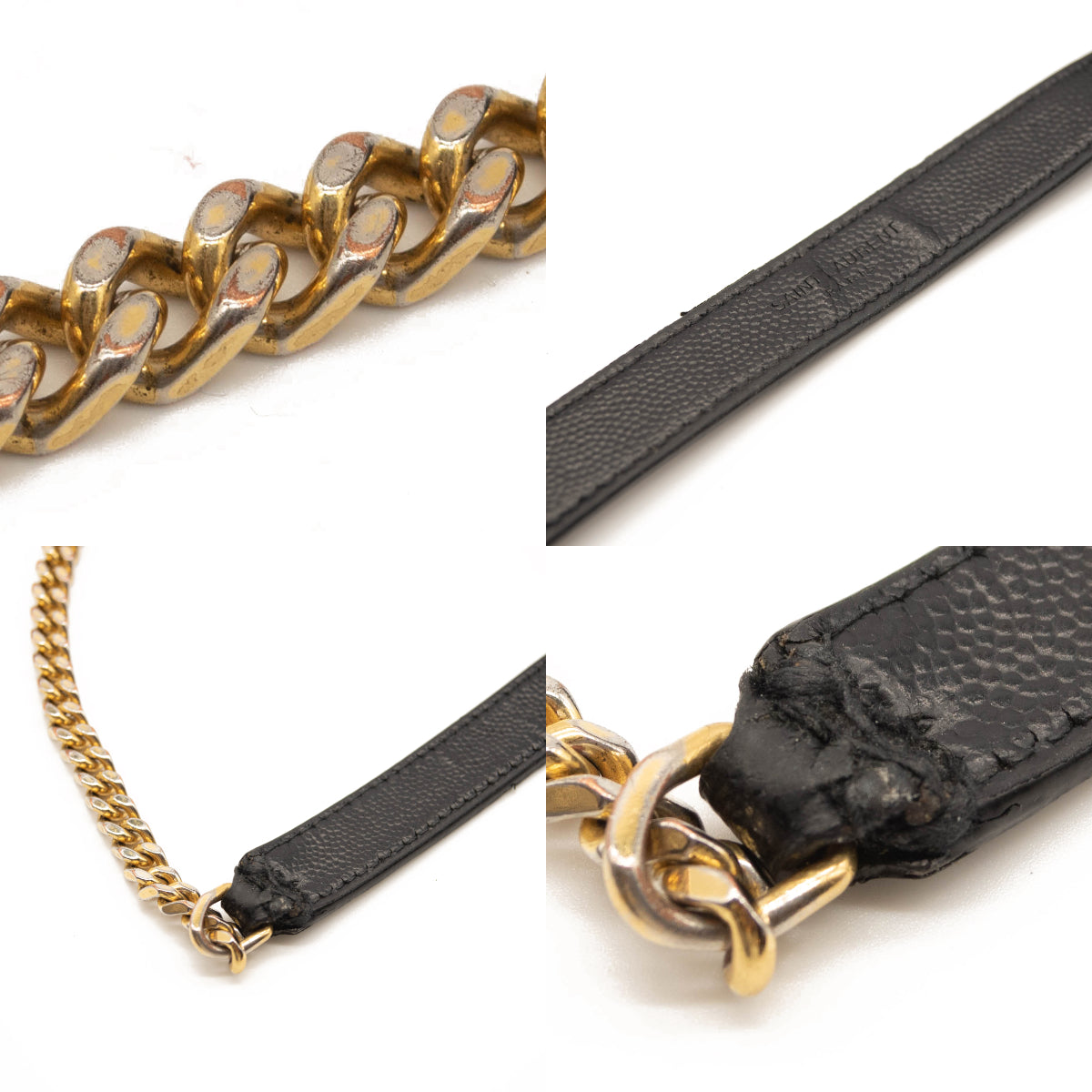 Saint Laurent Grain De Poudre Textured Mixed Matelasse Triquilt Small Monogram Satchel Black