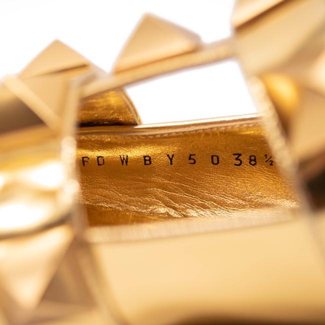 Valentino Gold Roman Ankle Strap Pointed Toe Brass Flats