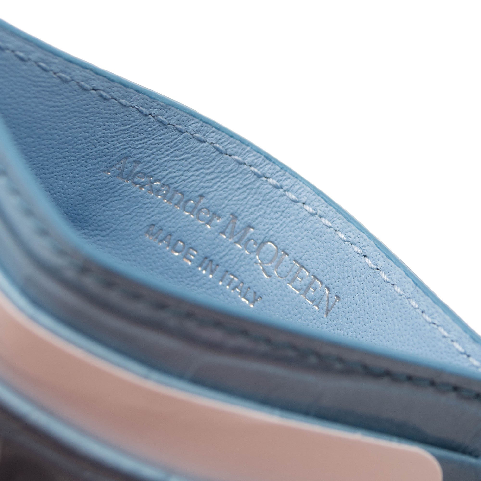 NEW Alexander McQueen Skull Card Holder Blue