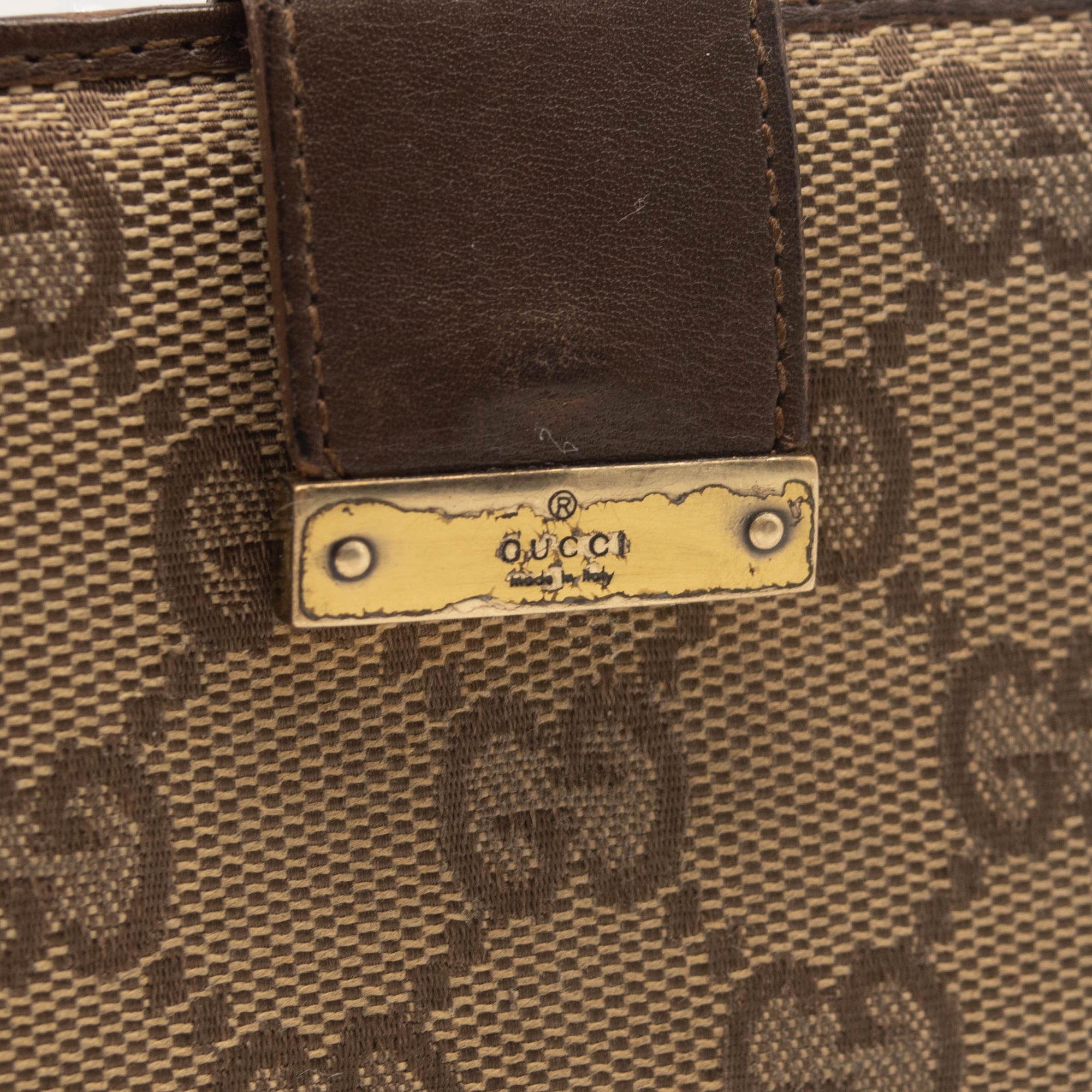 Gucci Supreme Canvas GG Monogram Compact Wallet Brown