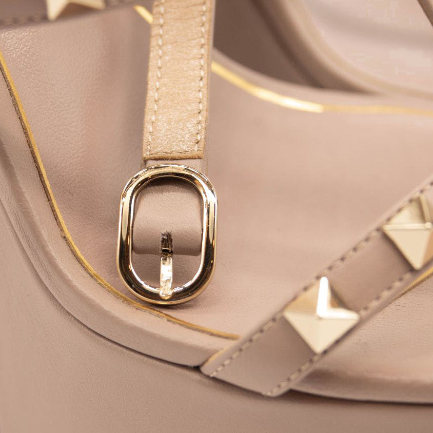 Valentino Rockstud Platform Heels Poudre Taupe Nude Mauve