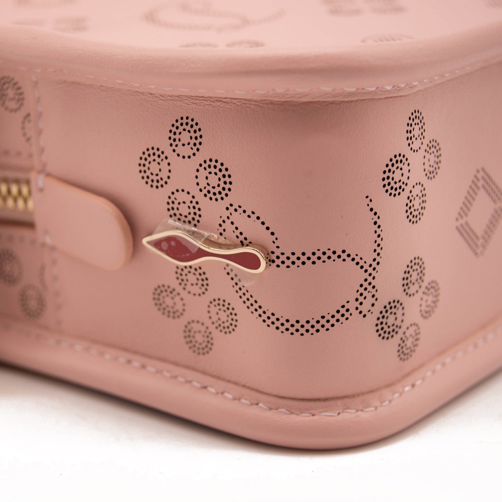 Christian Louboutin Radioloubi Small Leather Crossbody Bag Pink Perforated