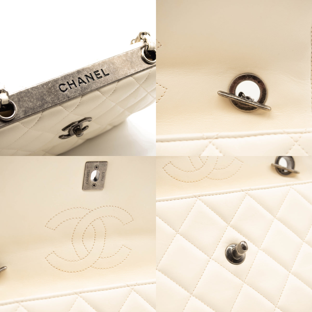 Chanel Lambskin Quilted Medium Trendy CC Flap White