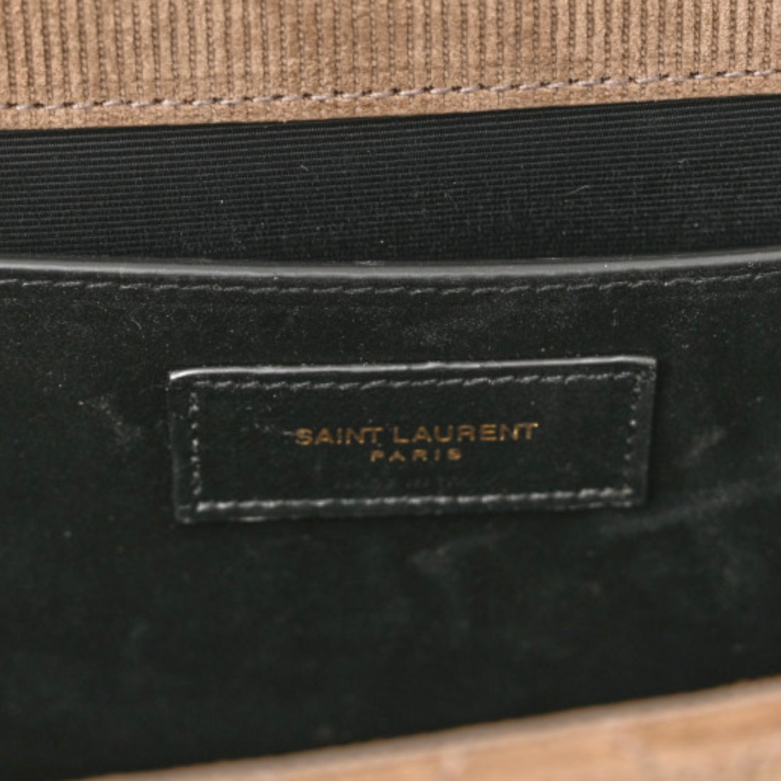 Saint Mixed Matelasse Triquilt Medium Monogram Satchel Beige