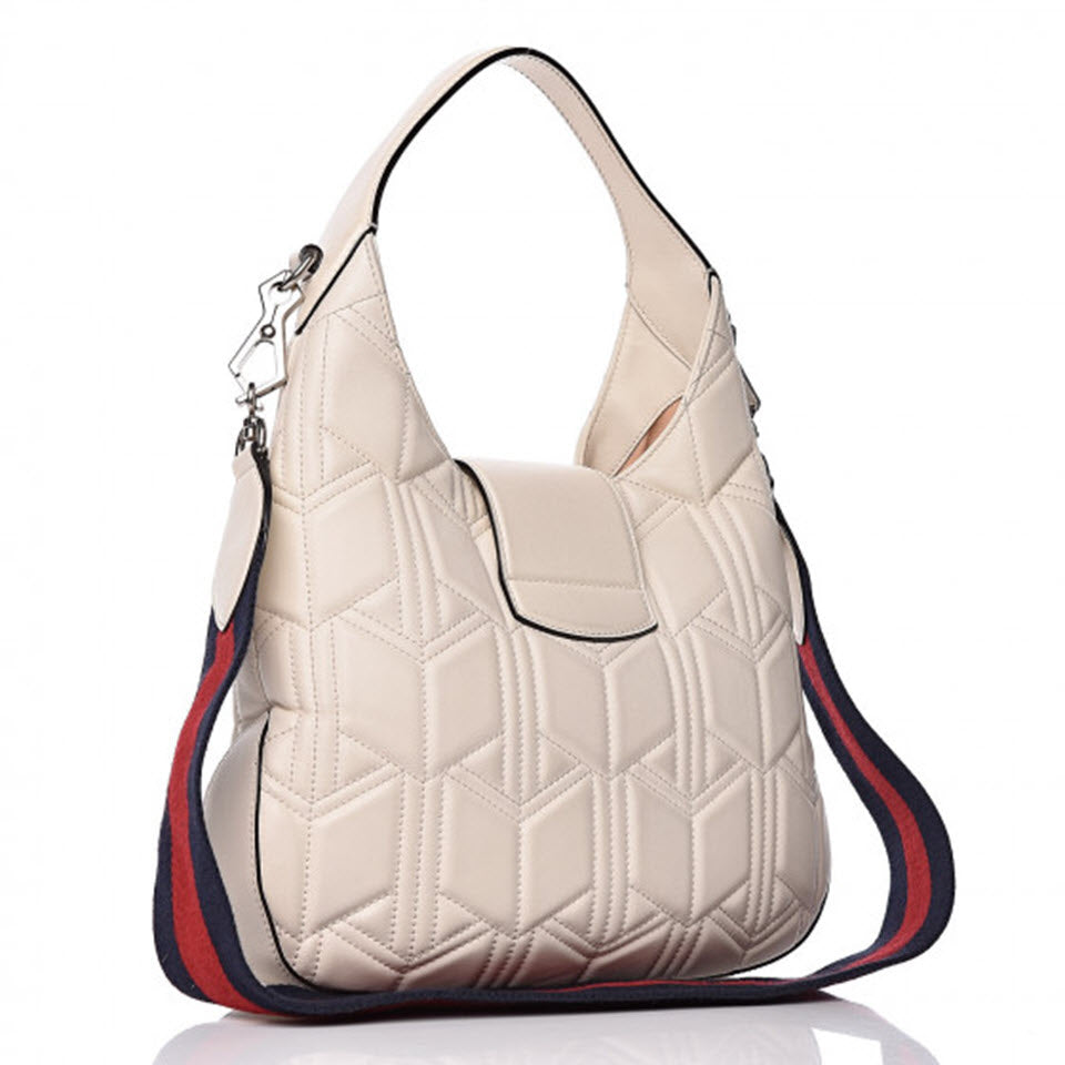 Gucci Dionysus Calfskin Quilted Small White Leather Hobo Bag
