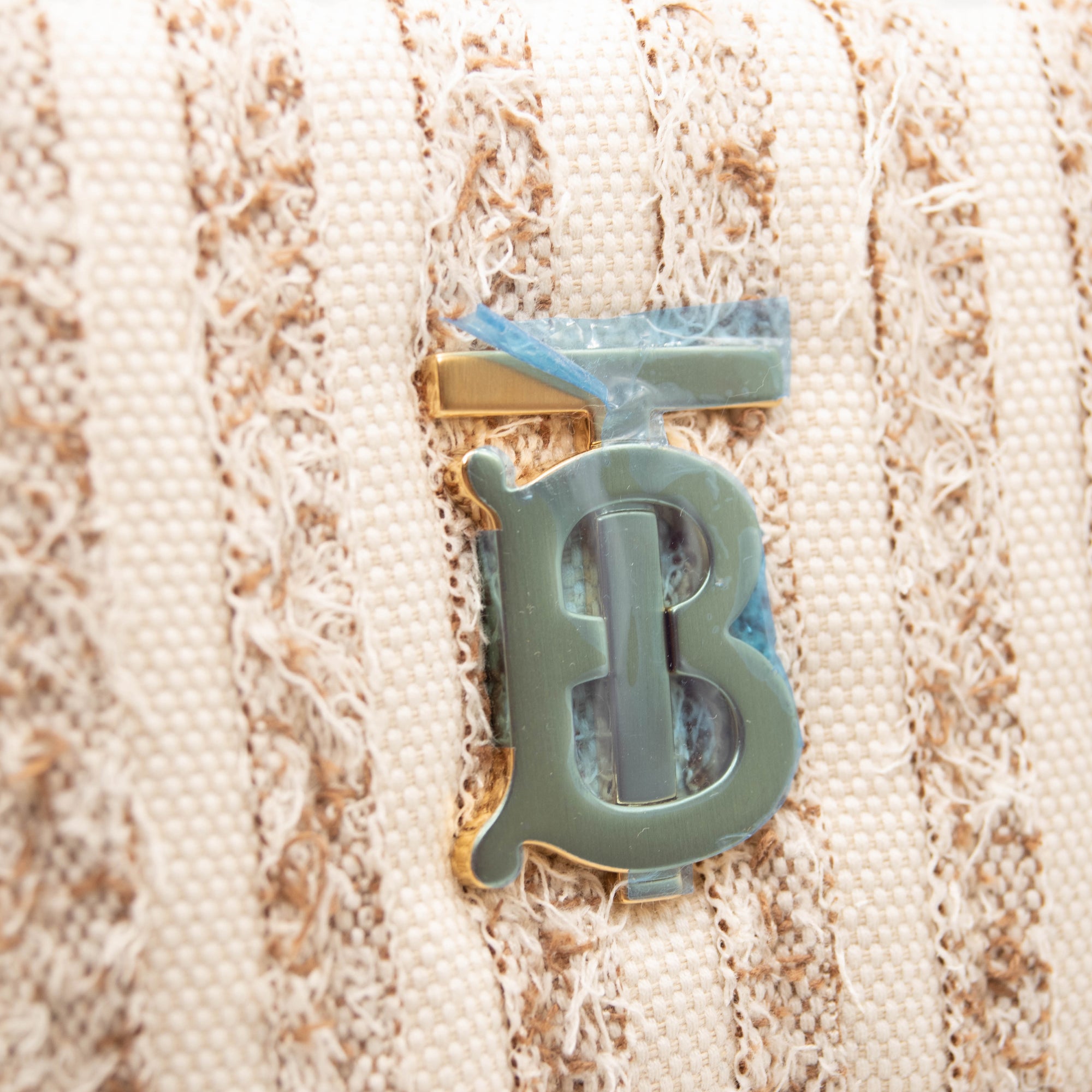 Burberry Small Lola Needle Punch Embroidered Canvas Bucket Bag