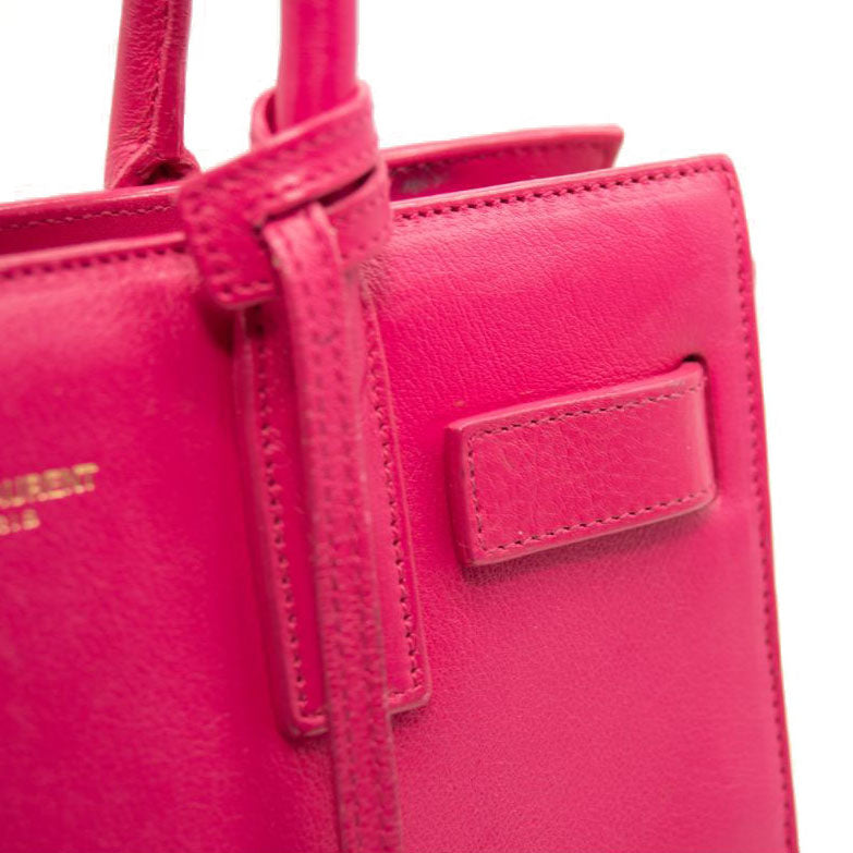 Saint Laurent Calfskin Nano Sac De Jour Lipstick Fuchsia
