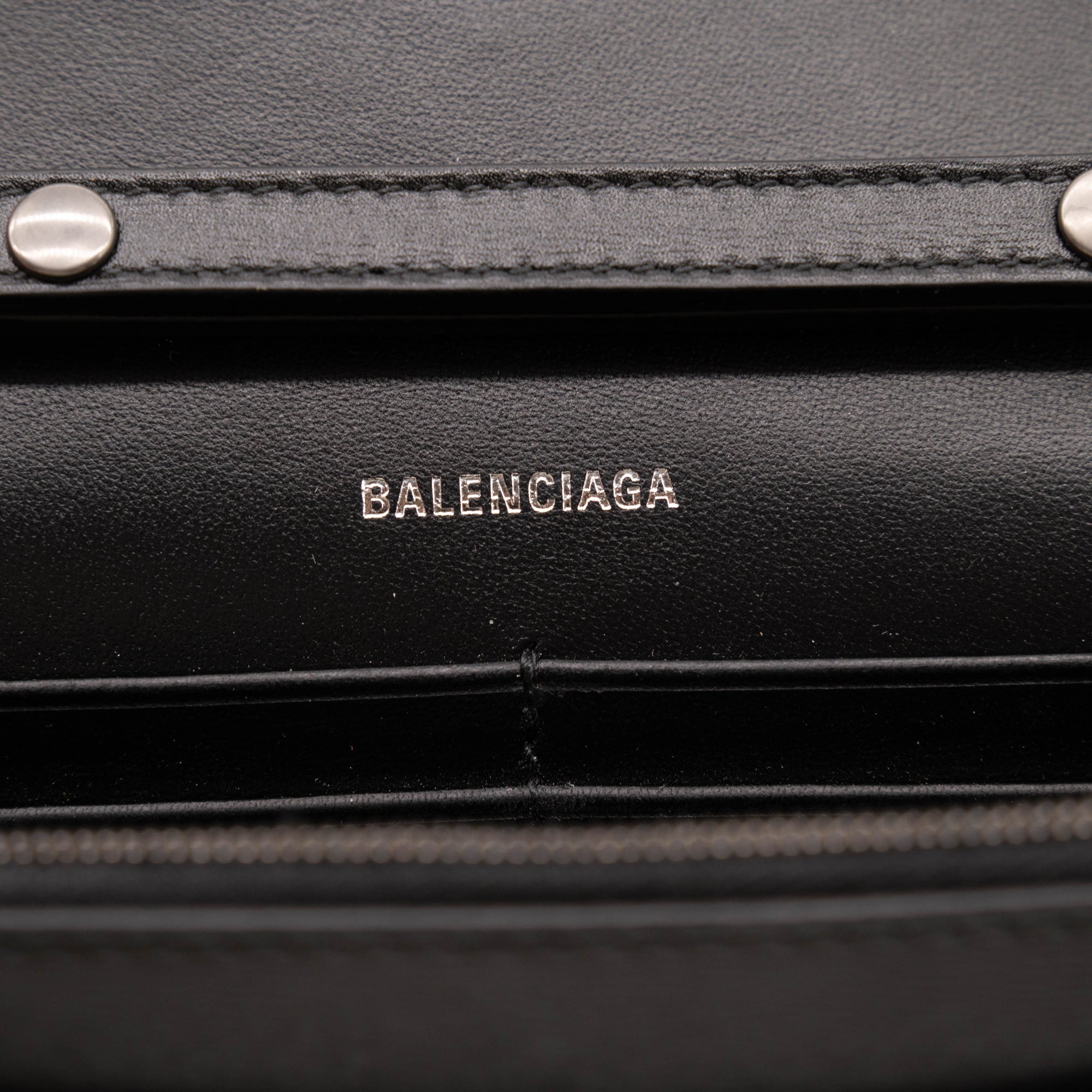Balenciaga Hourglass Leather Wallet on a Chain