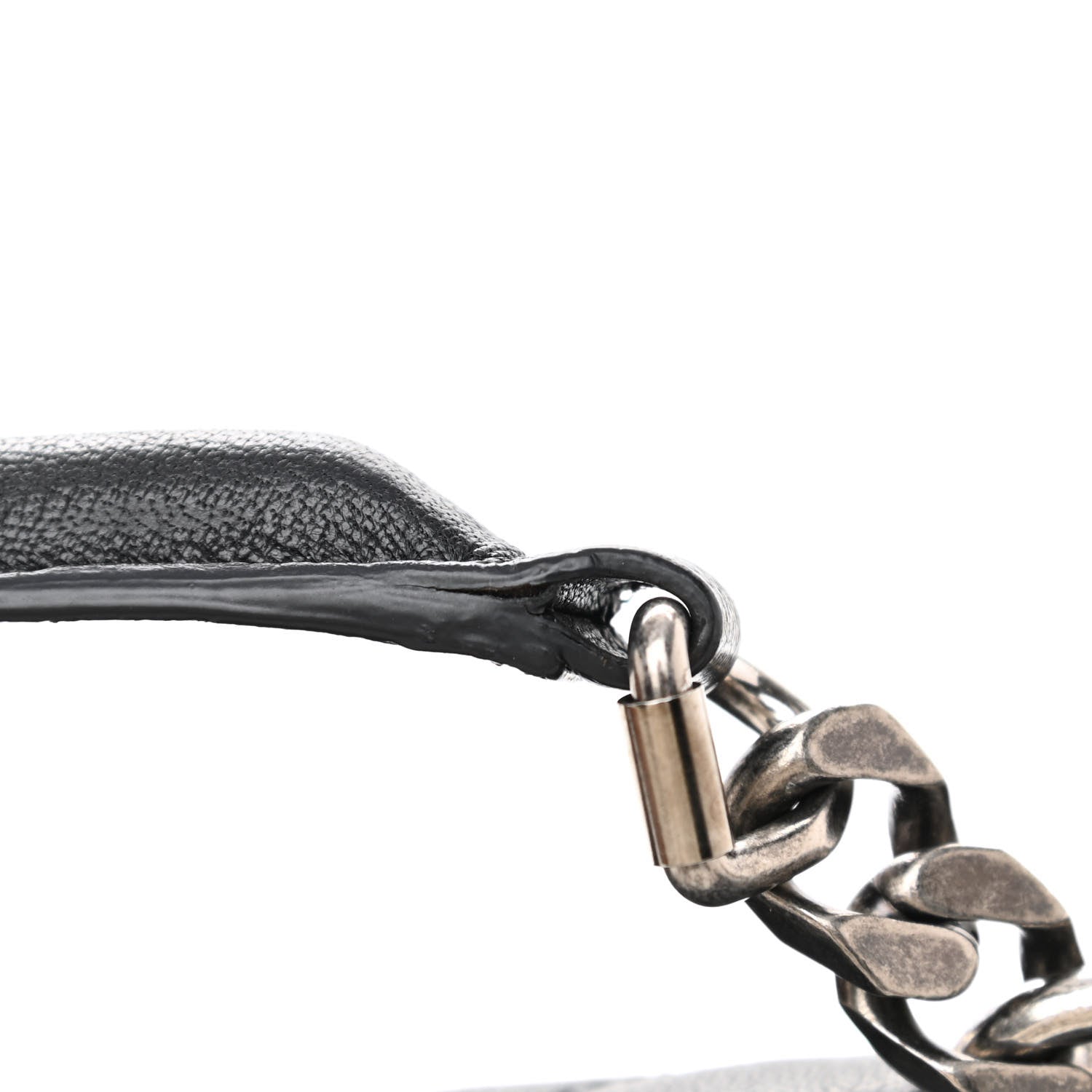 SAINT LAURENT Sheepskin Matelasse Chevron Monogram Large College Satchel Black