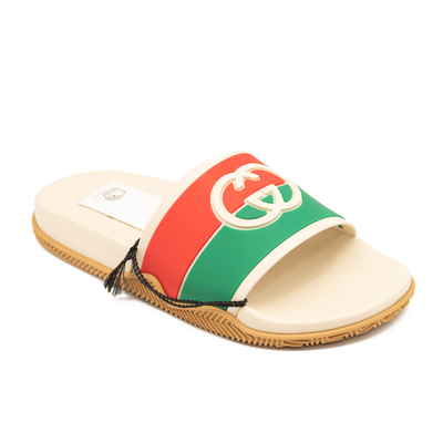 Gucci Pursuit GG Logo Slide Sandal Women EU 35 White with Box
