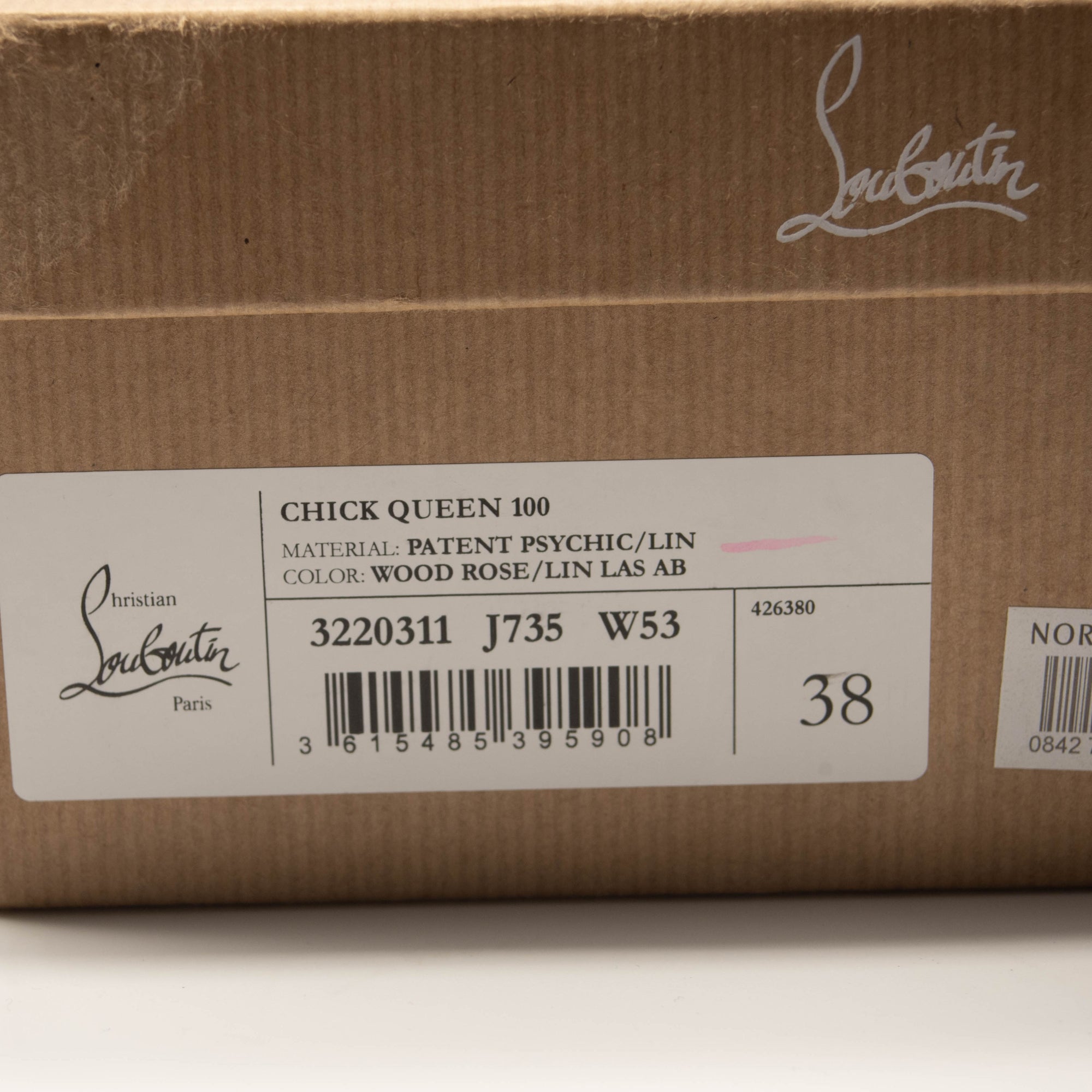 Christian Louboutin Chick Queen Pointed Toe Pump Wood Rose 38 EU