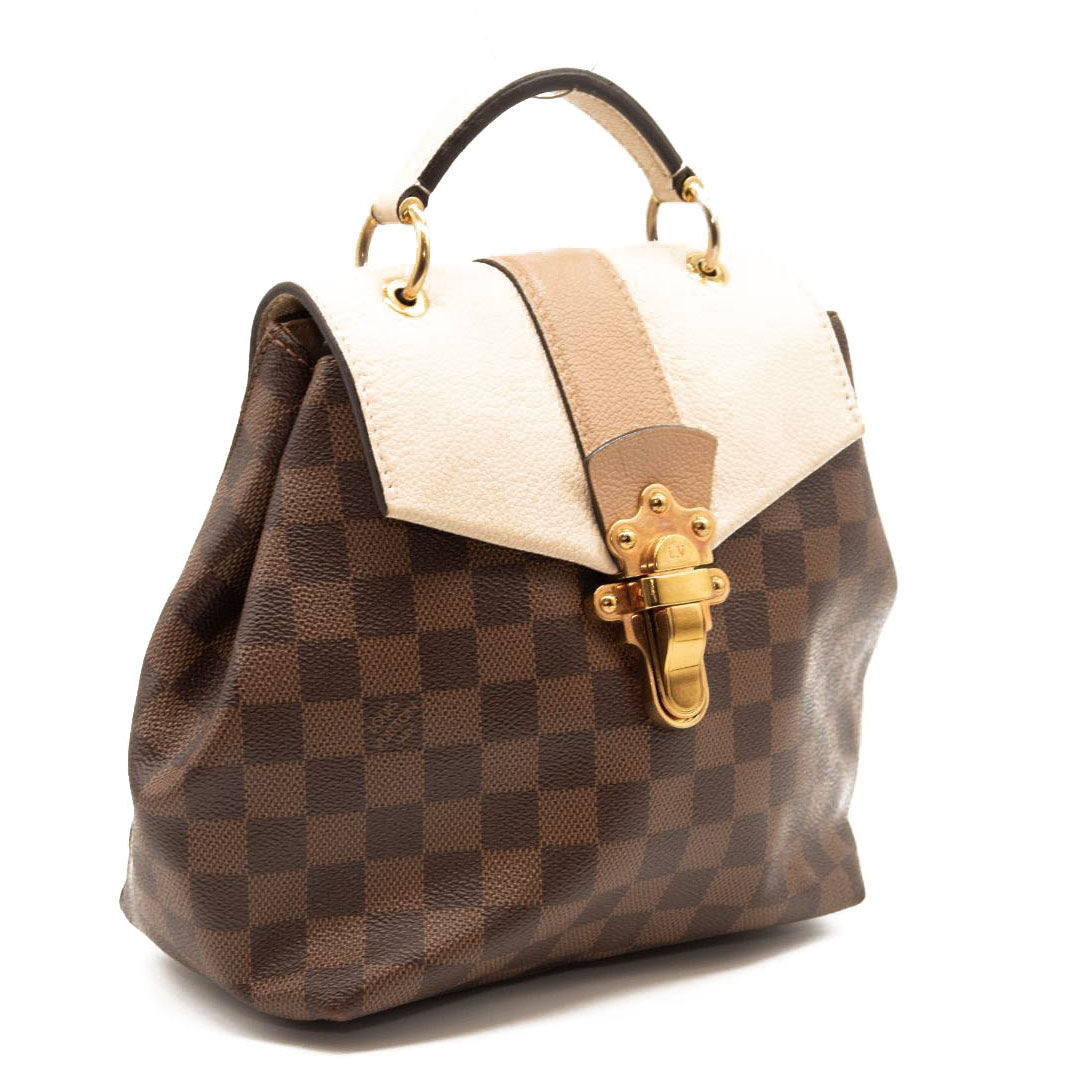 USED Louis Vuitton Clapton Creme Brown Damier Ebene Canvas Backpack