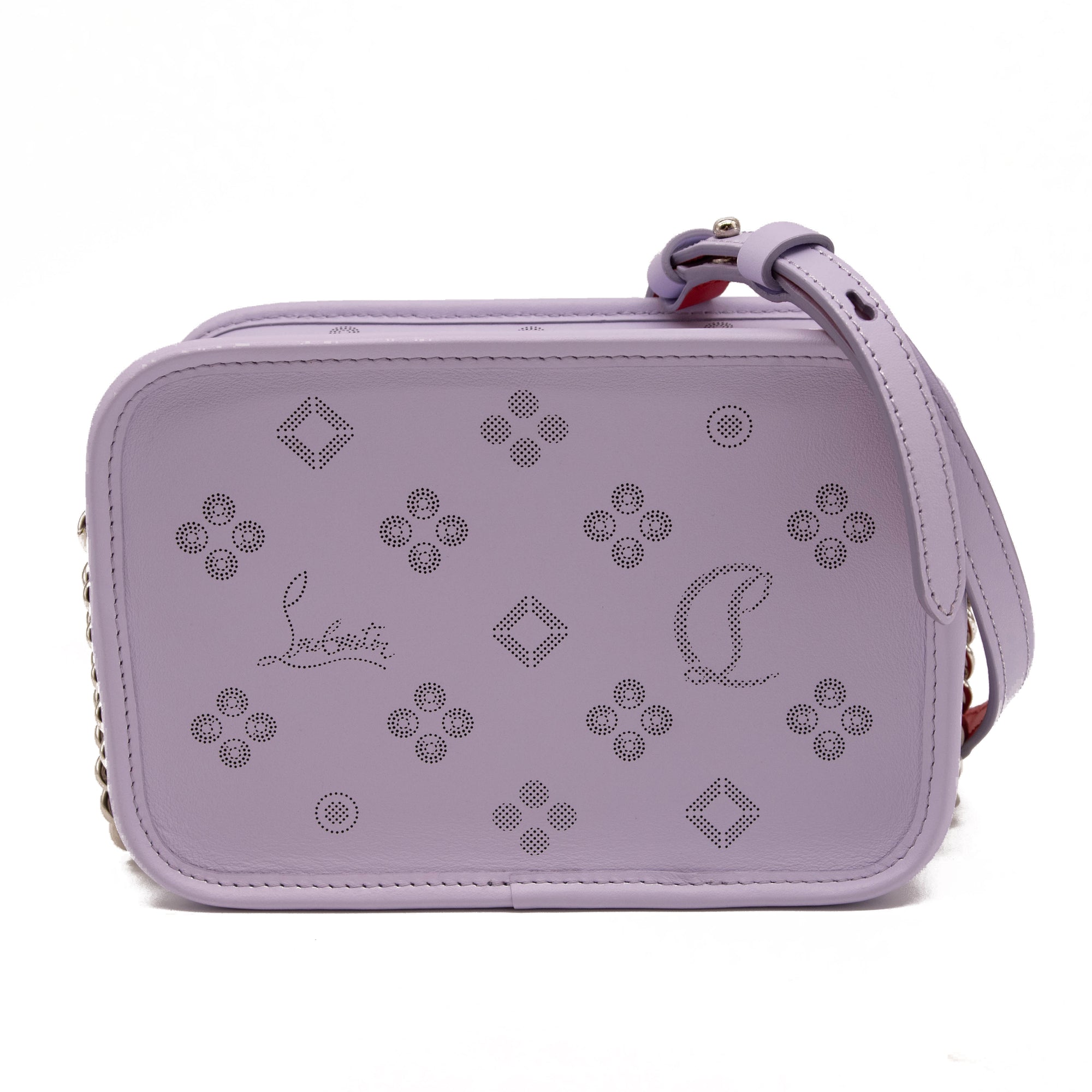 Christian Louboutin Radioloubi Small Leather Crossbody Bag Lilac Perforated