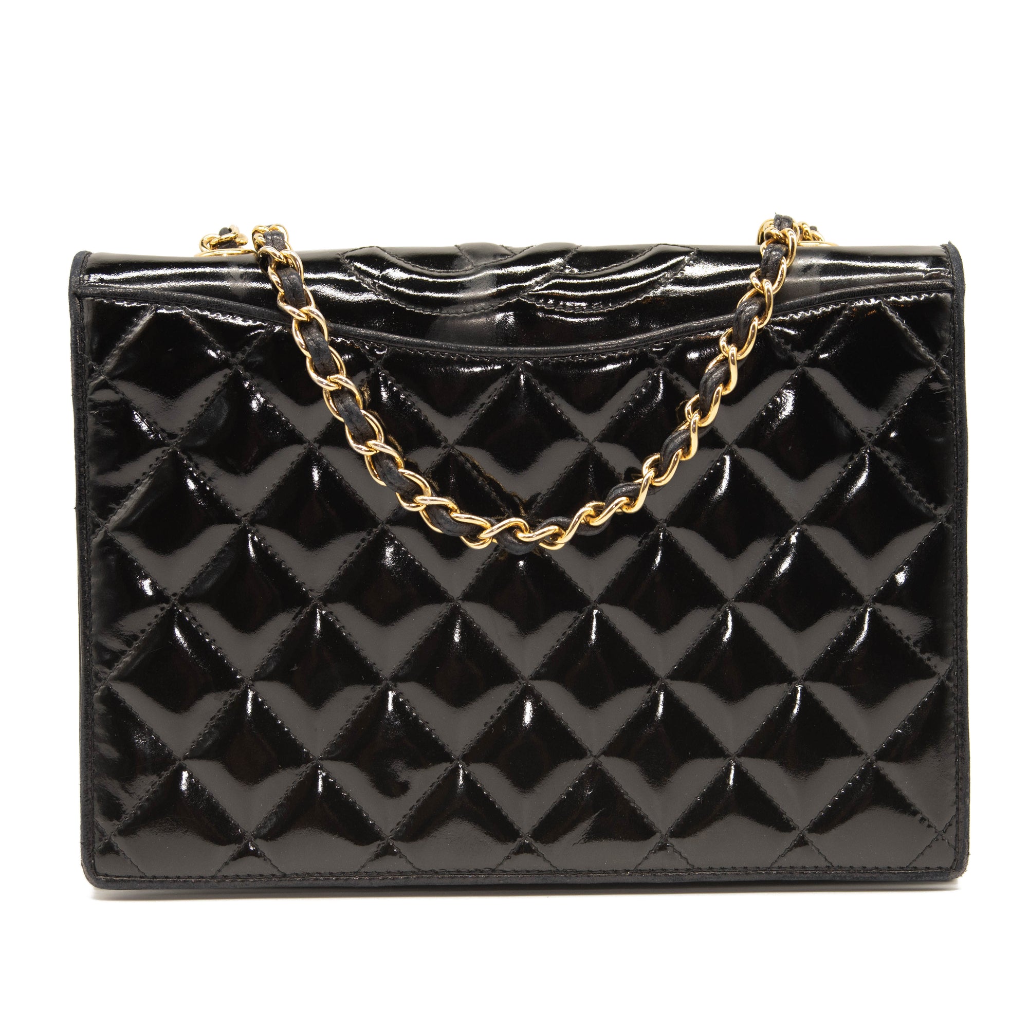 Chanel Top Logo CC Quilted Black Leather Chain Shoulder Bag Flap -  MyDesignerly
