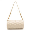 Saint Laurent Small Sade Tube Bag in Quilted Lambskin White