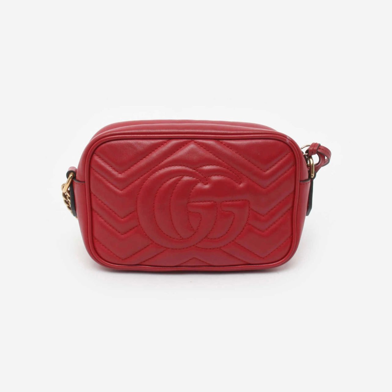 GUCCI Shoulder bag GG MARMONT SMALL in hibiscus red