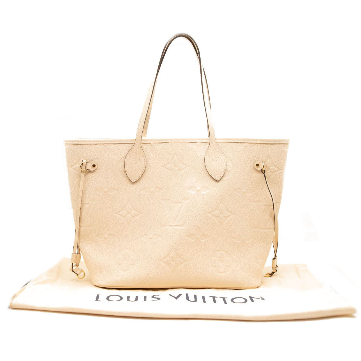 Louis Vuitton Empreinte V Tote MM Beige Cream Tote Bag