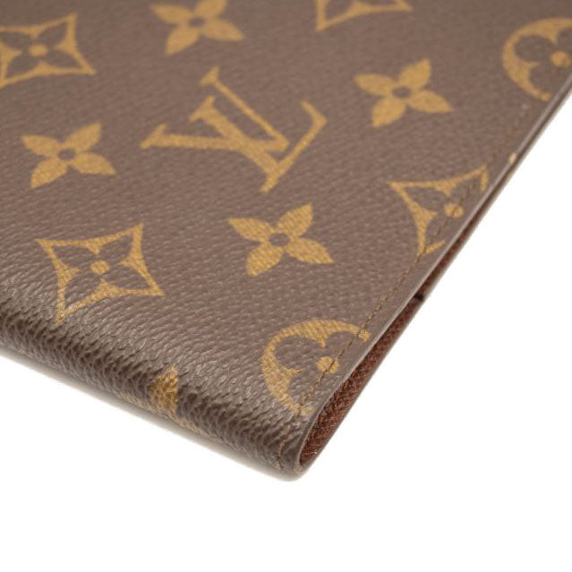 USED Louis Vuitton Passport Cover Brown Monogram Canvas Clutch