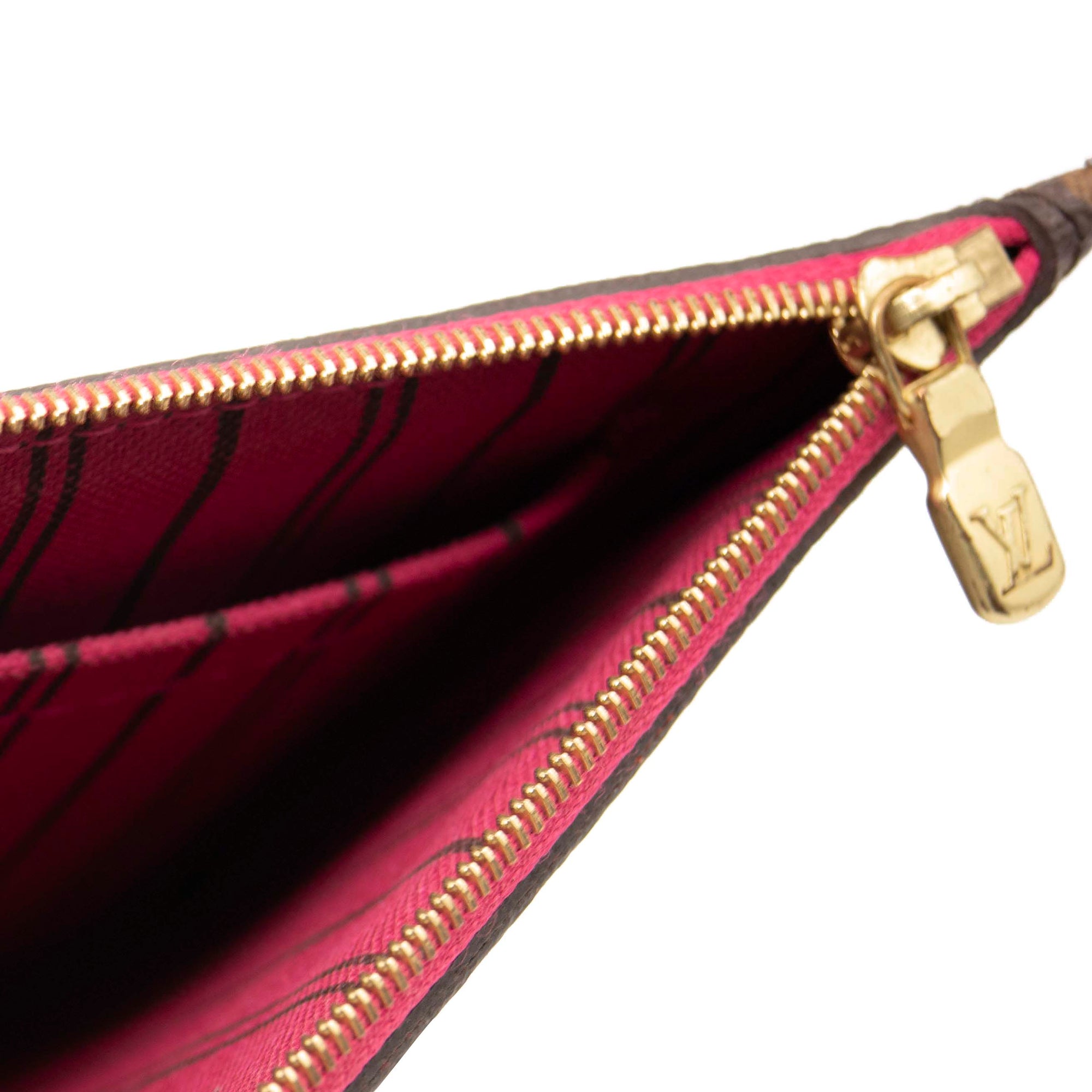 LOUIS VUITTON Monogram Neverfull MM GM Pochette Pivoine