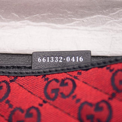 Gucci GG Marmont Monogram Multicolor Matelasse Diagonal Super Mini Red Canvas Shoulder Bag
