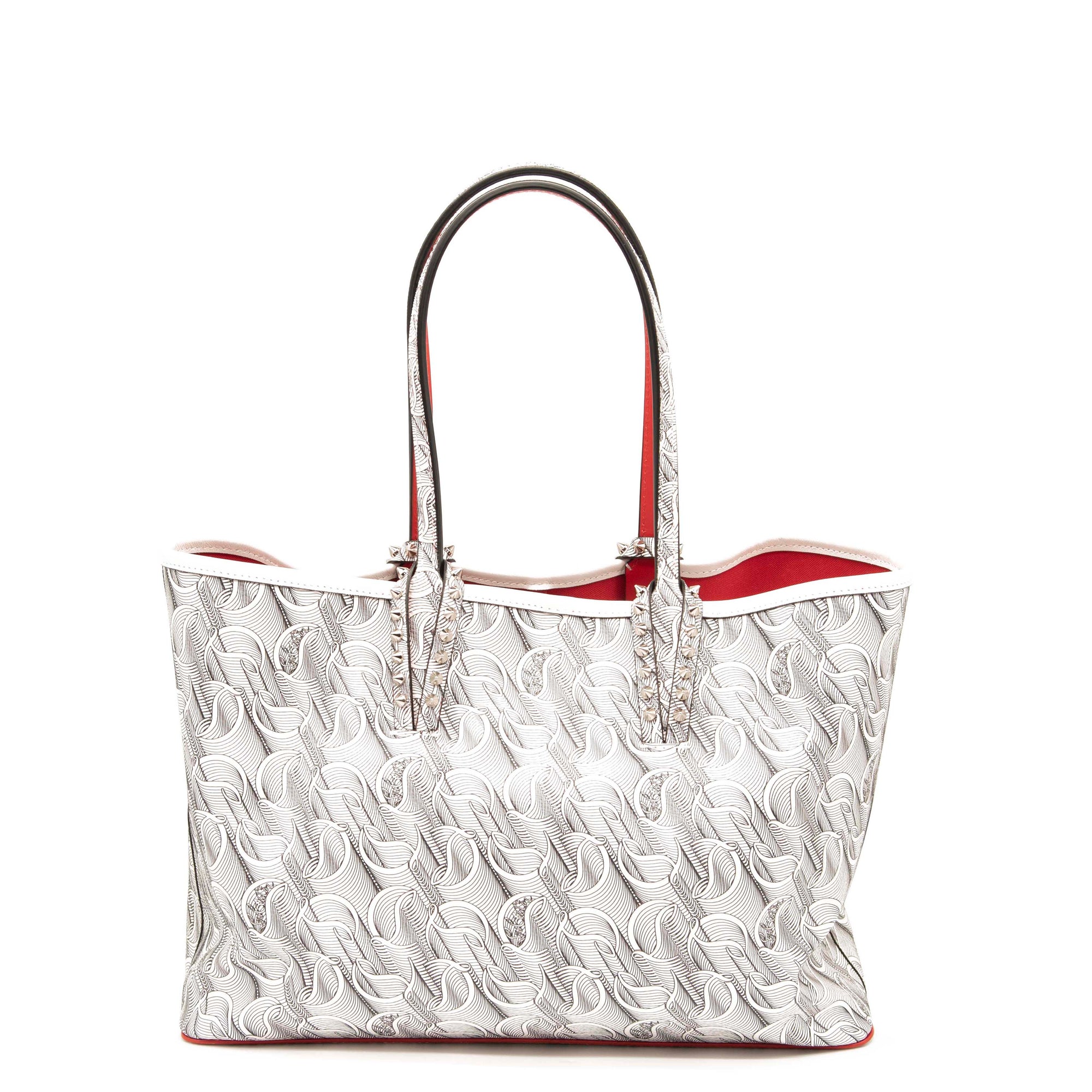 NEW Christian Louboutin Small Cabata Toile Monogram Tote White