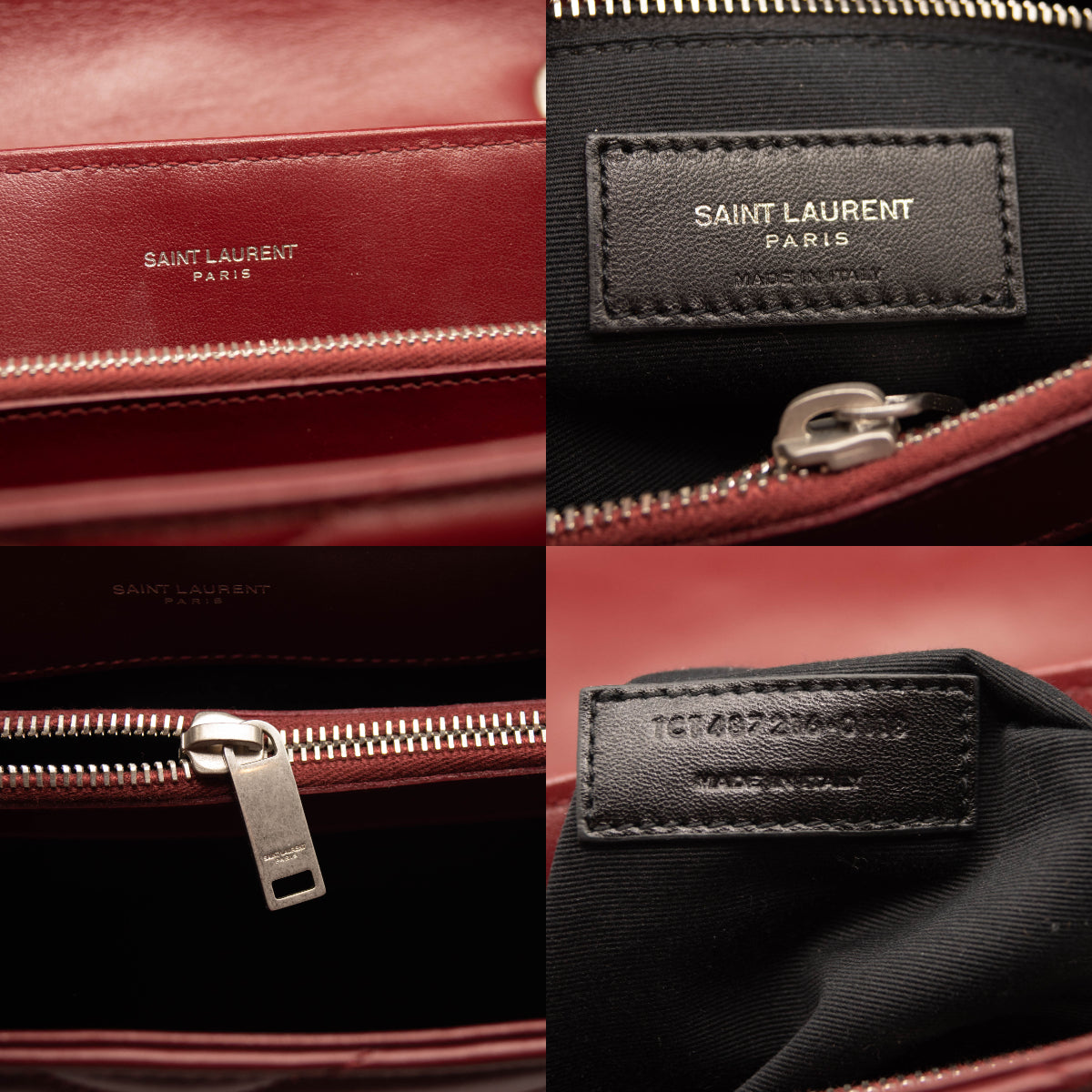 Saint Laurent Calfskin Y Quilted Monogram Medium Loulou Chain Satchel Palissandre