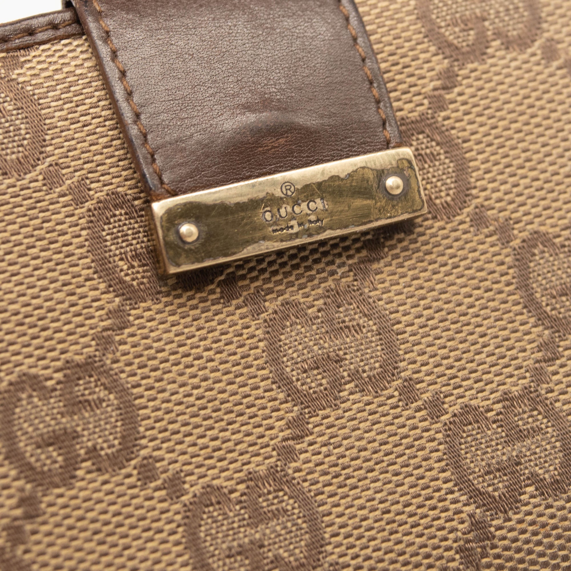 Gucci Supreme Canvas GG Monogram Compact Wallet Brown