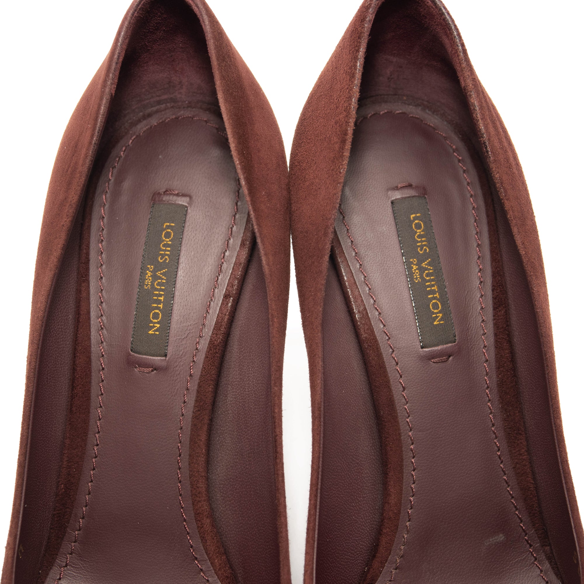 Louis Vuitton Suede Eyeline Pumps 37.5 Amarante