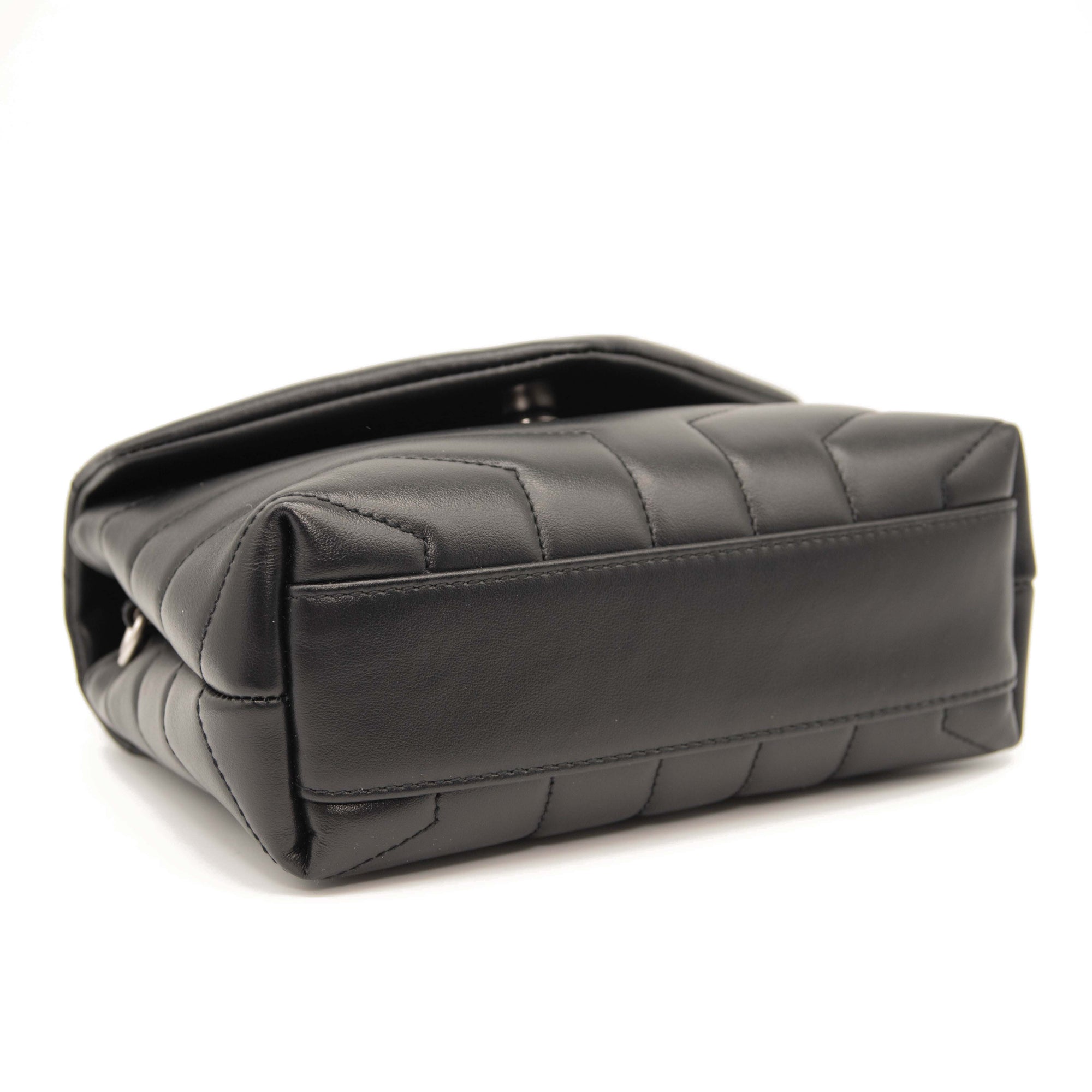 NEW Saint Laurent Toy Loulou Strap Bag in Quilted Y Shoulder Bag Black