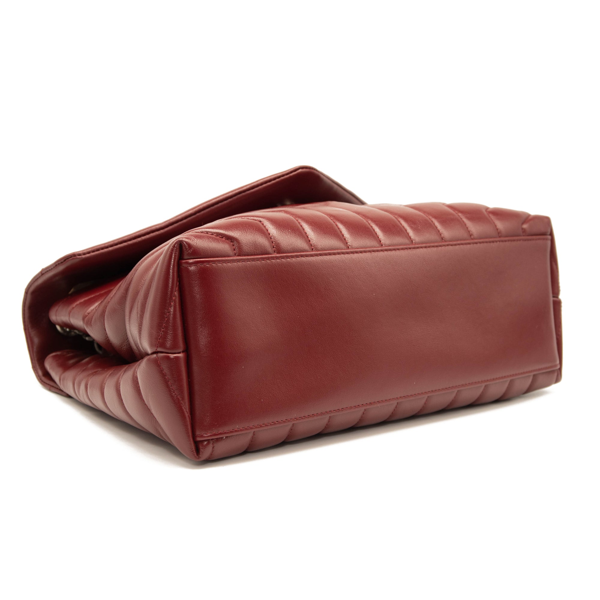 Saint Laurent Calfskin Y Quilted Monogram Medium Loulou Chain Satchel Palissandre