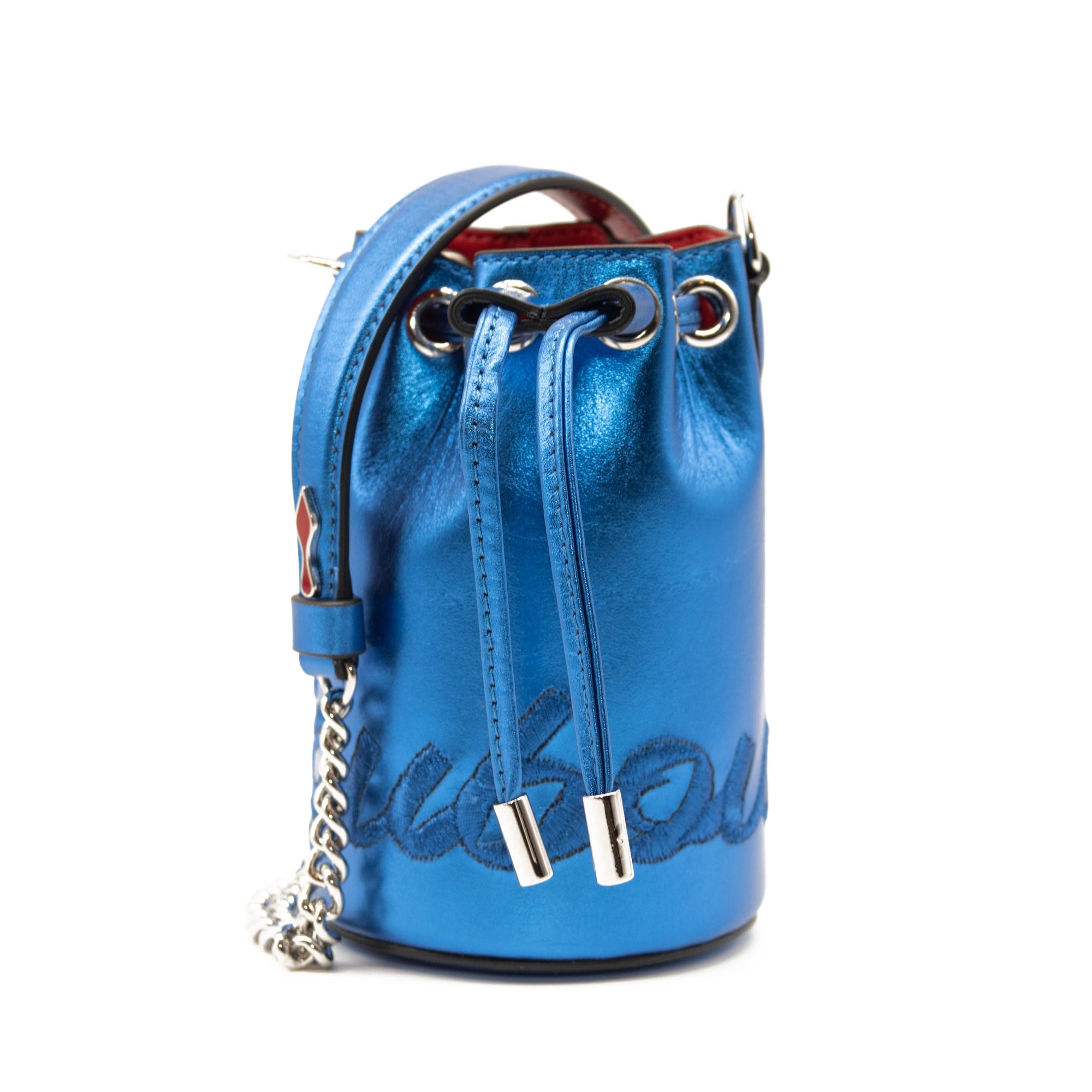 Christian Louboutin Mini Marie Jane Metallic Leather Bucket Bag